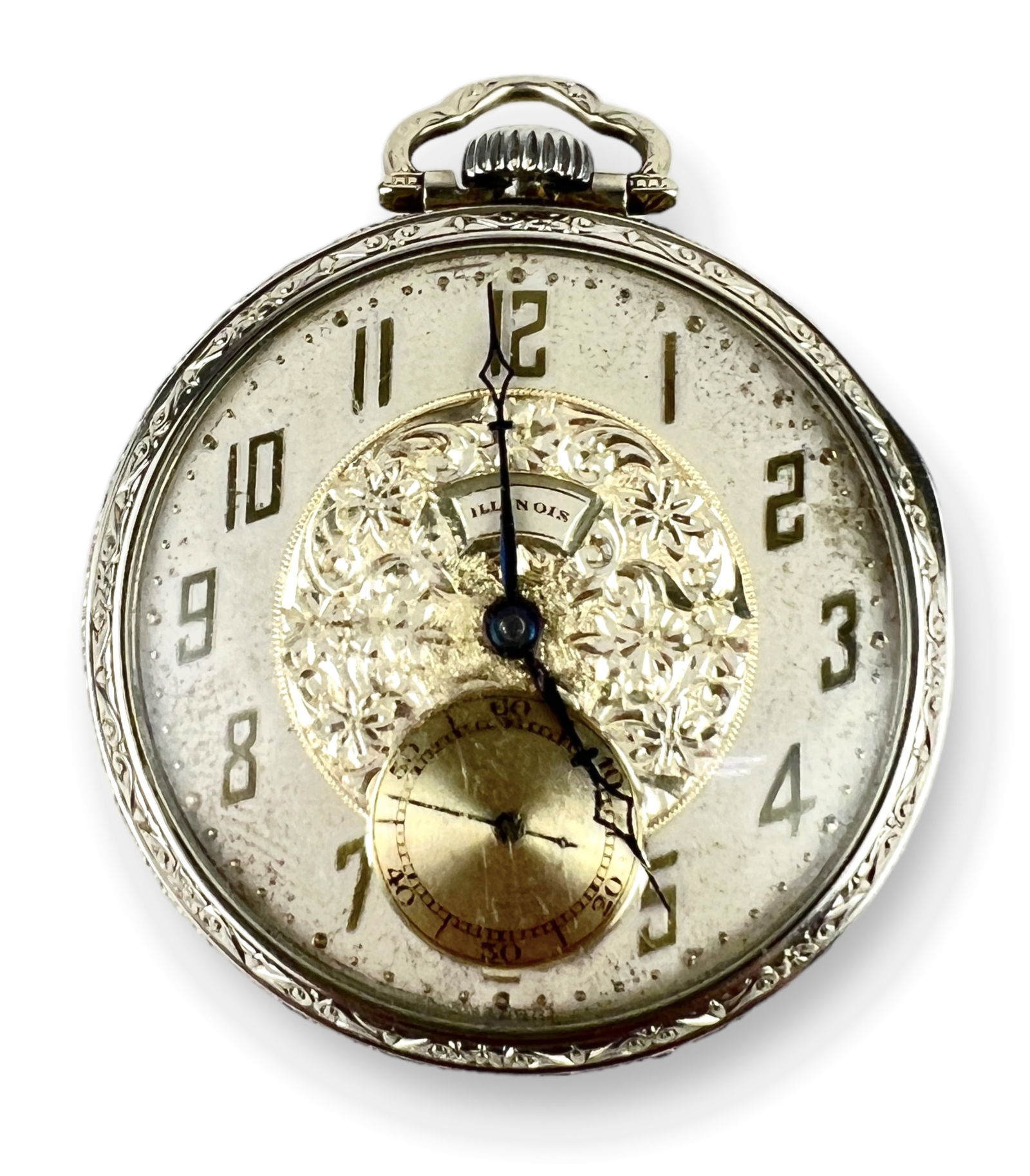 Illinois Art Deco Gold Filled Pocket Watch (1 of 4)