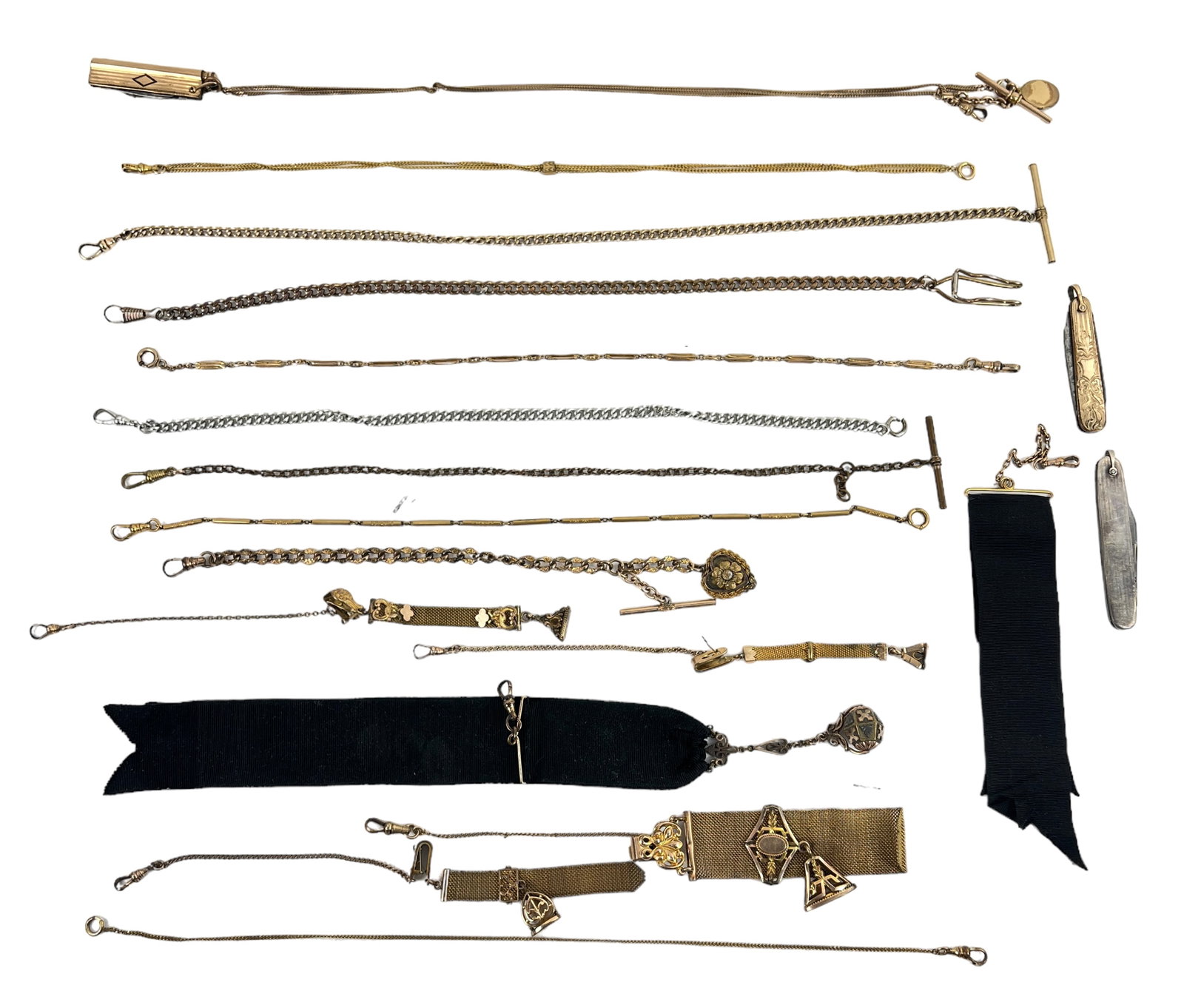 (18) Group of Antique Pocket Watch Fobs (1 of 3)