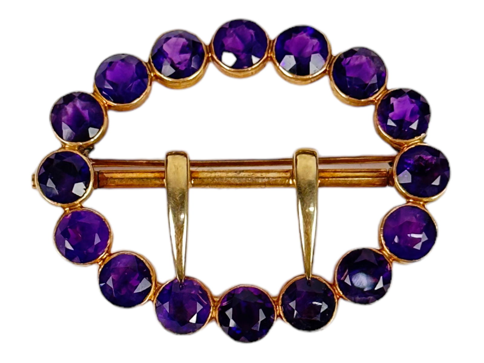 14K Gold & Amethyst Brooch (1 of 4)