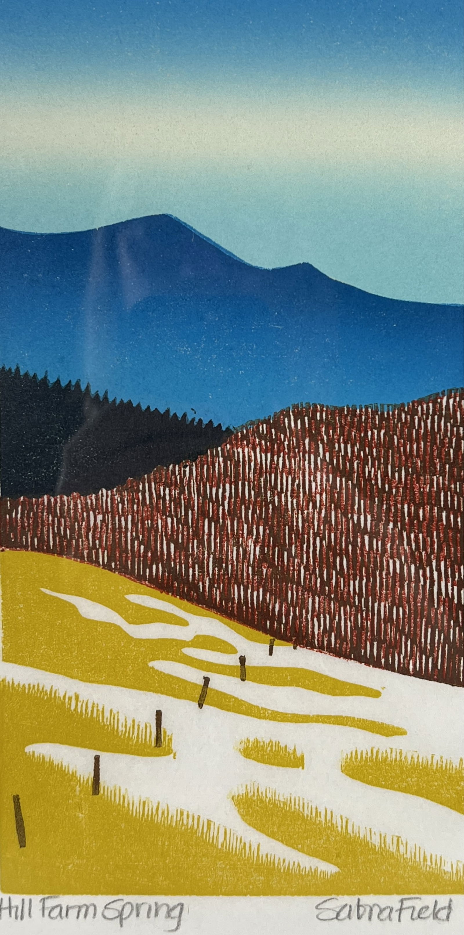 Sabra Field "Hill Farm Spring" Woodblock Print (1 of 6)