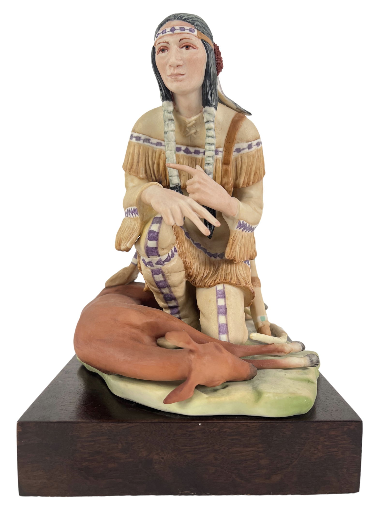 Cybis Porcelain Sculpture "Onandaga, Hiawatha": Signed and numbered #473 11" tall Condition: Sculpture is in very good condition, no issues seen.