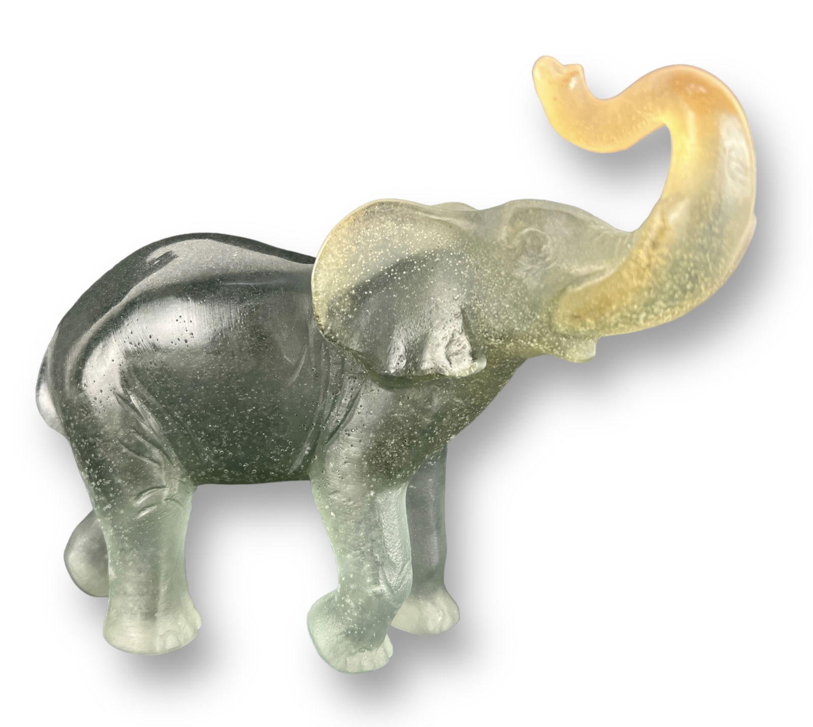 Daum Pate De Verre Green Elephant (1 of 6)