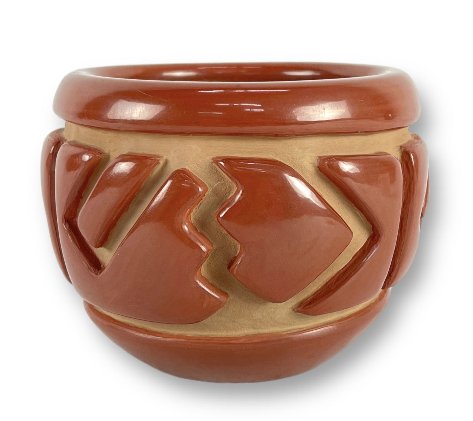 LuAnn Tafoya Incised Red Ware Bowl Signed (1 of 5)