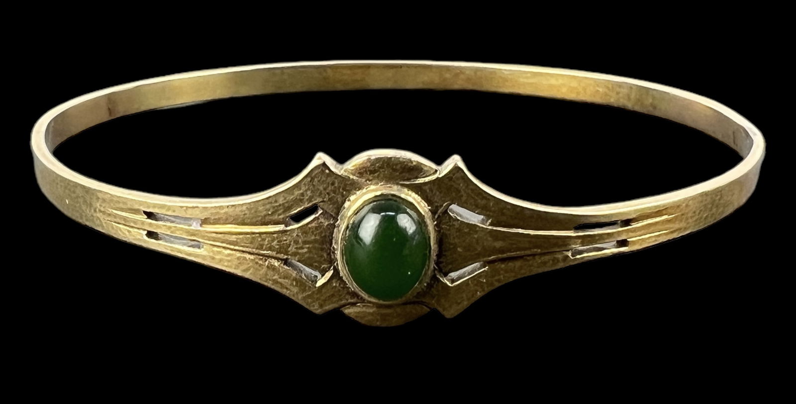 James H. Winn Hammered 10K Bracelet w/ Cabochon (1 of 4)