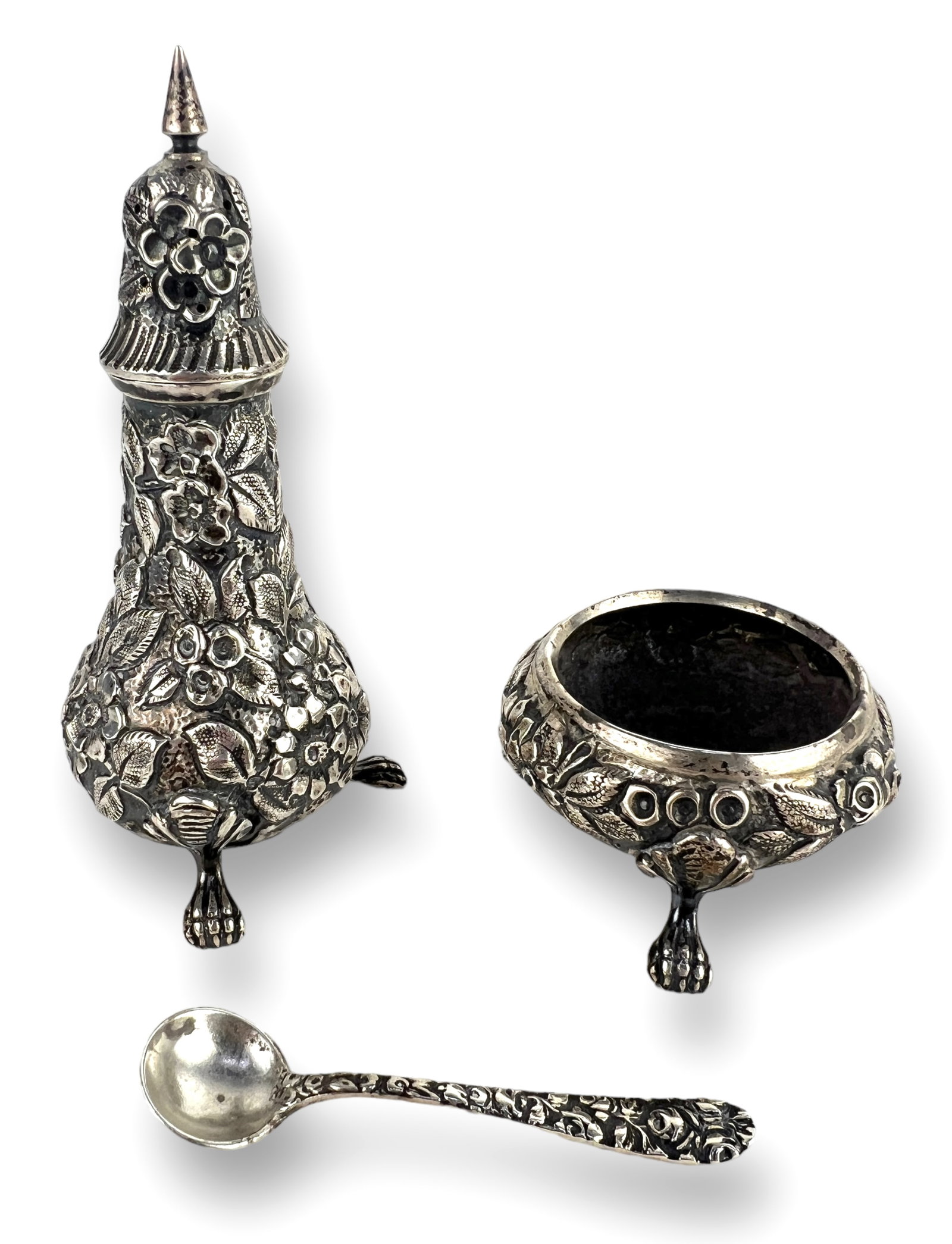 Baltimore Sterling Salt Cellar Spoon & Pepper (1 of 7)