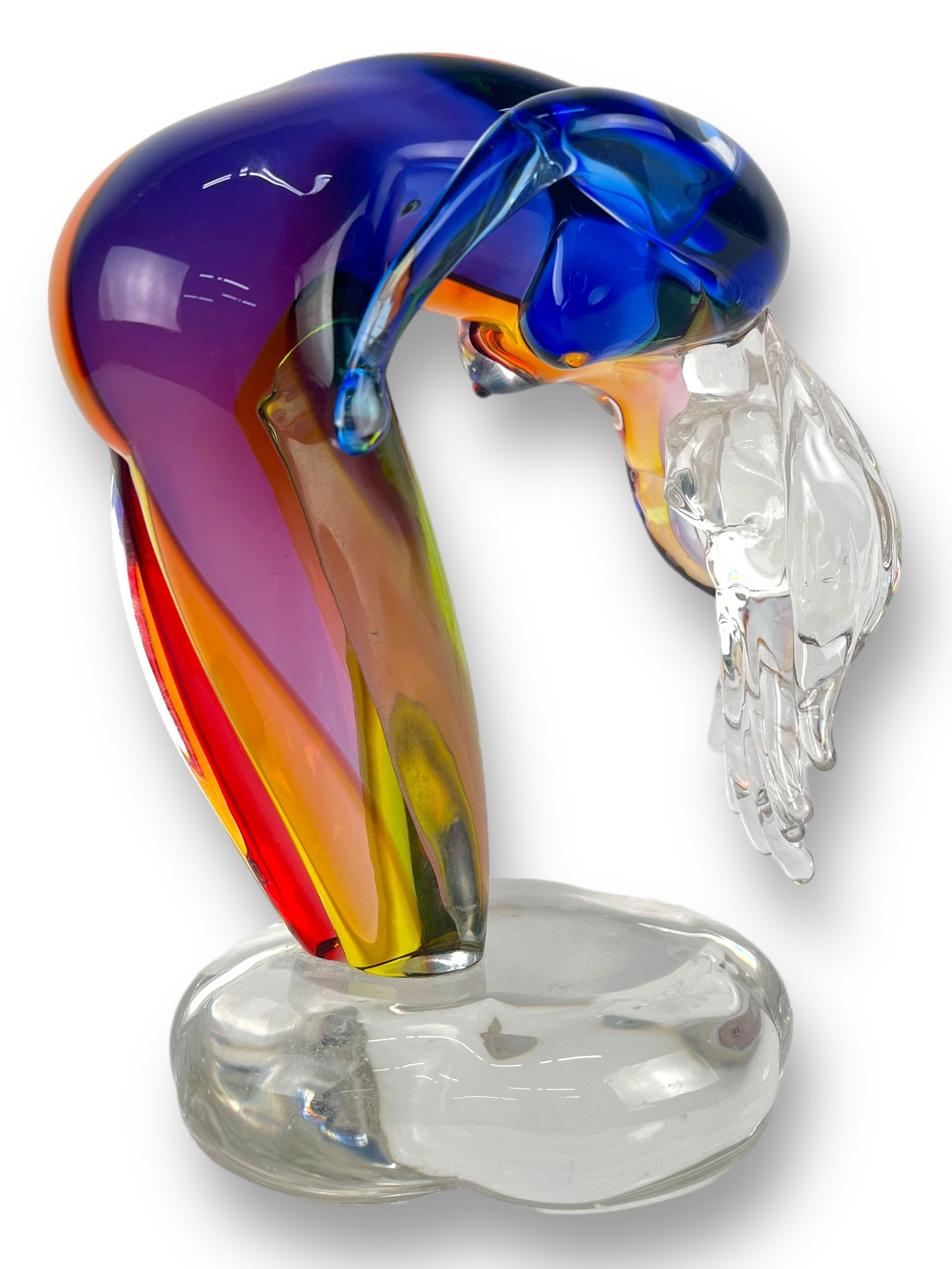 Archimede Seguso Carnevale Glass Nude Woman: Murano Italian Glass Signed on bottom. Size: 8 5/8" tall x 6 1/2" deep x 4 7/8 wide at base Condition: Very Good. No chips or cracks.