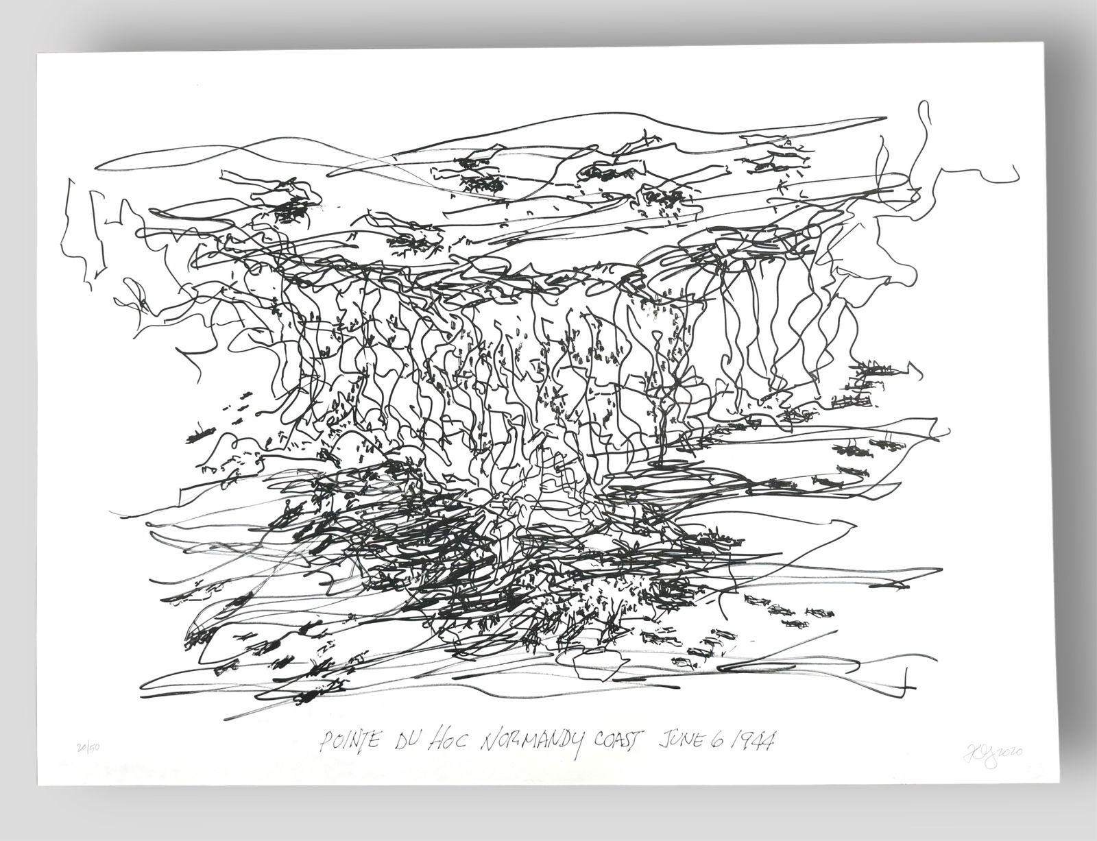 Frank Gehry 'Pointe du Hoc Normandy' Lithograph (1 of 5)