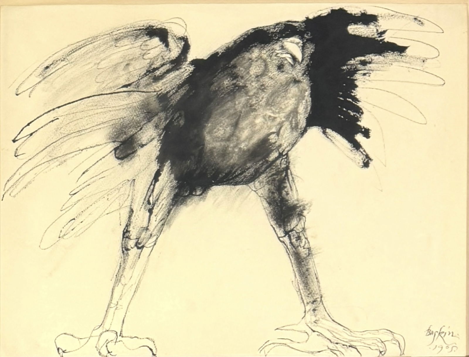 Leonard Baskin "Strident Bird" Ink on Paper 1965 (1 of 7)
