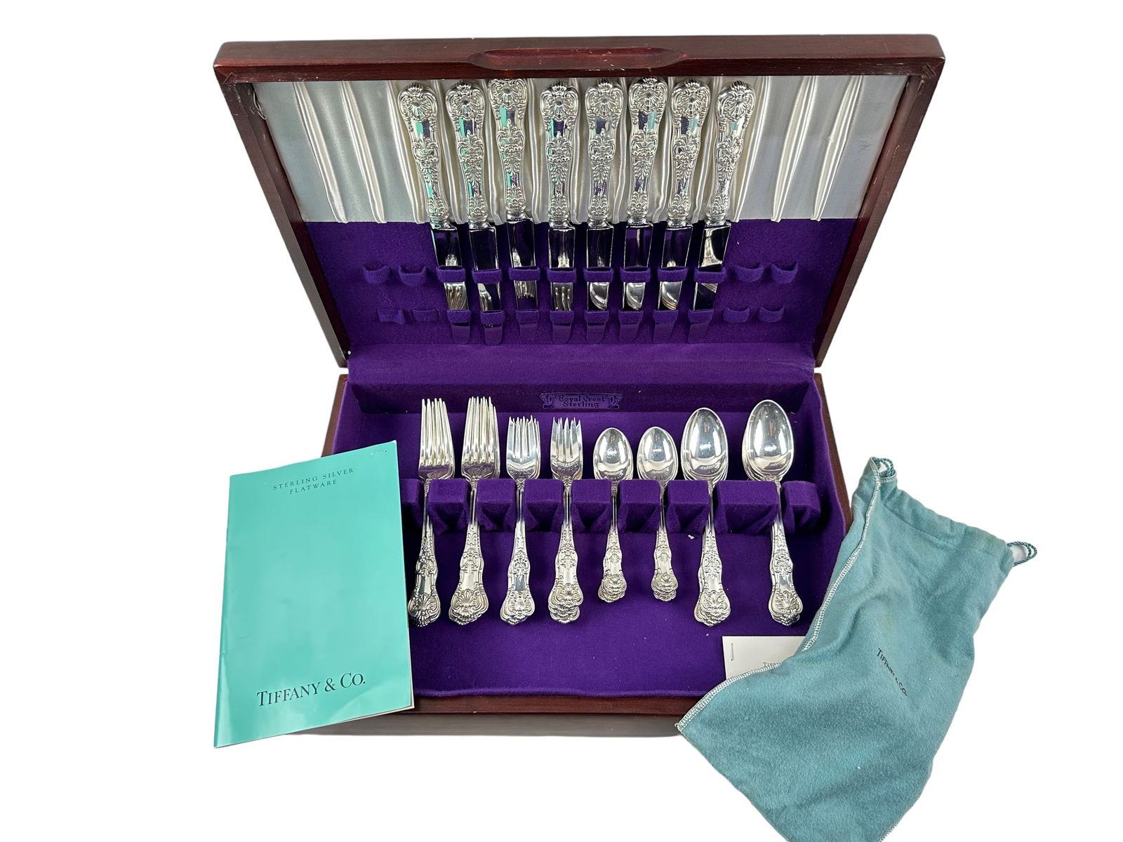(40pc) Tiffany & Co English King Sterling Flatware (1 of 4)