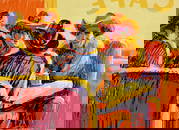 Larry Pirnie "Coffe Klatch" Acrylic on Paper 1993