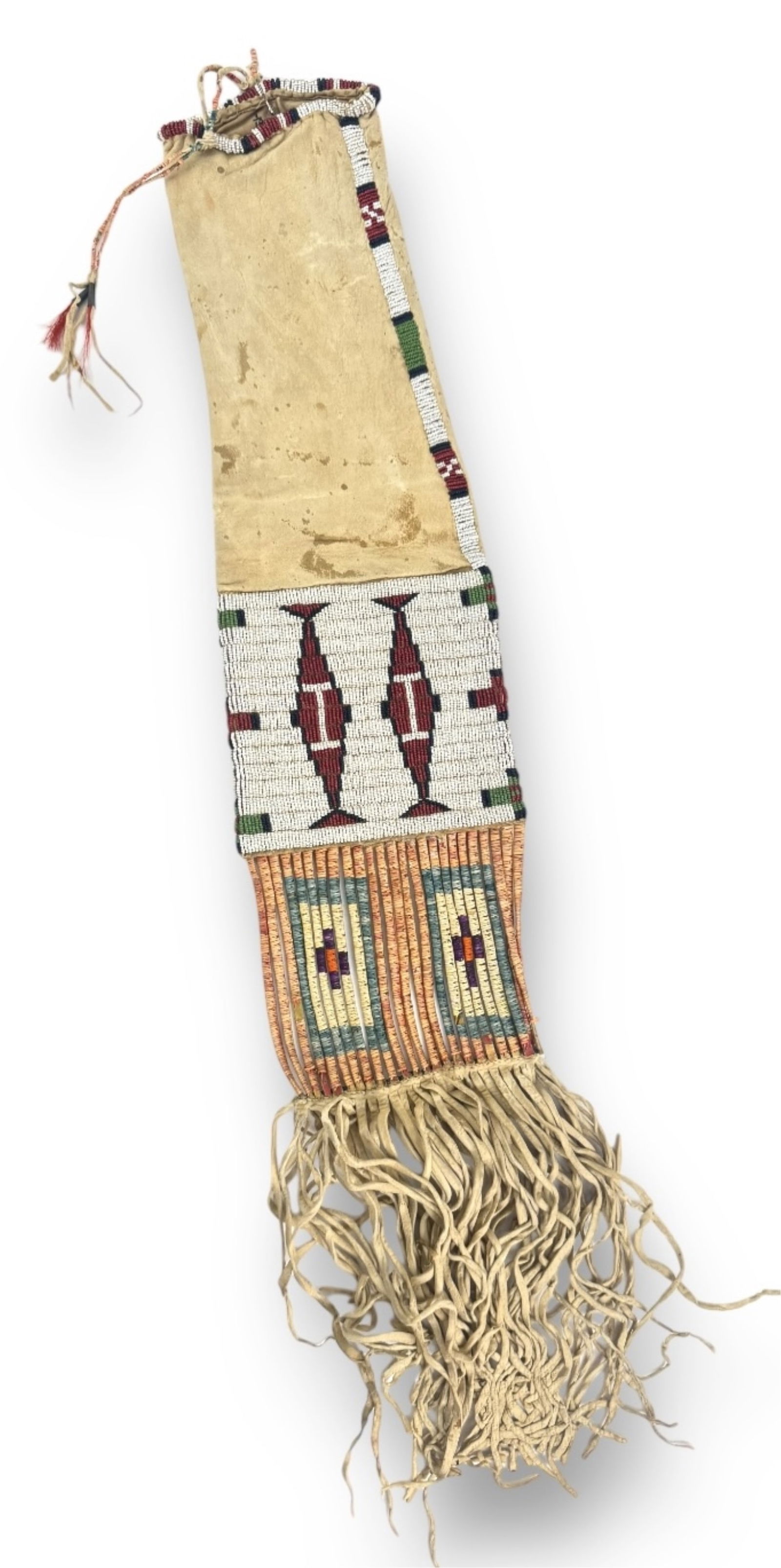 Sioux Pipe Bag w/ Beading and Leather Fringe (1 of 7)