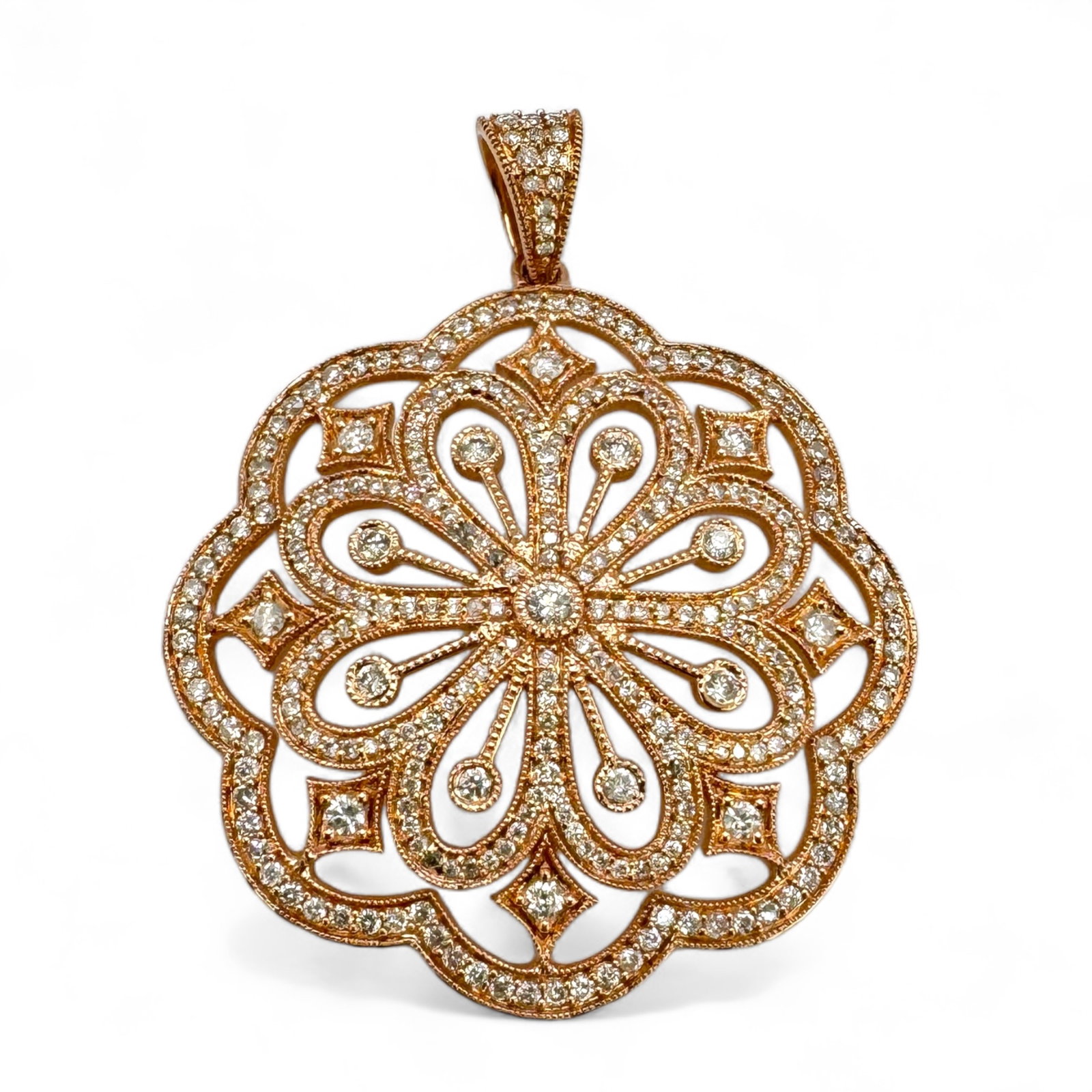 3 CTW Diamond & 14K Rose Gold Pendant (1 of 3)