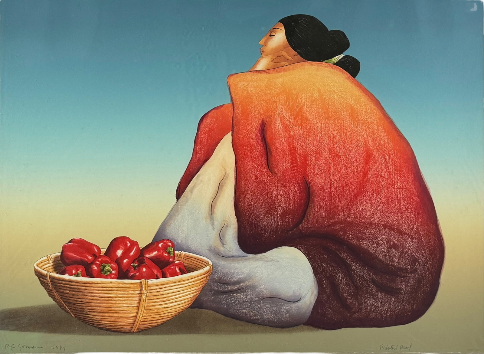 RC Gorman  "Lonely Me" Lithograph (1 of 6)