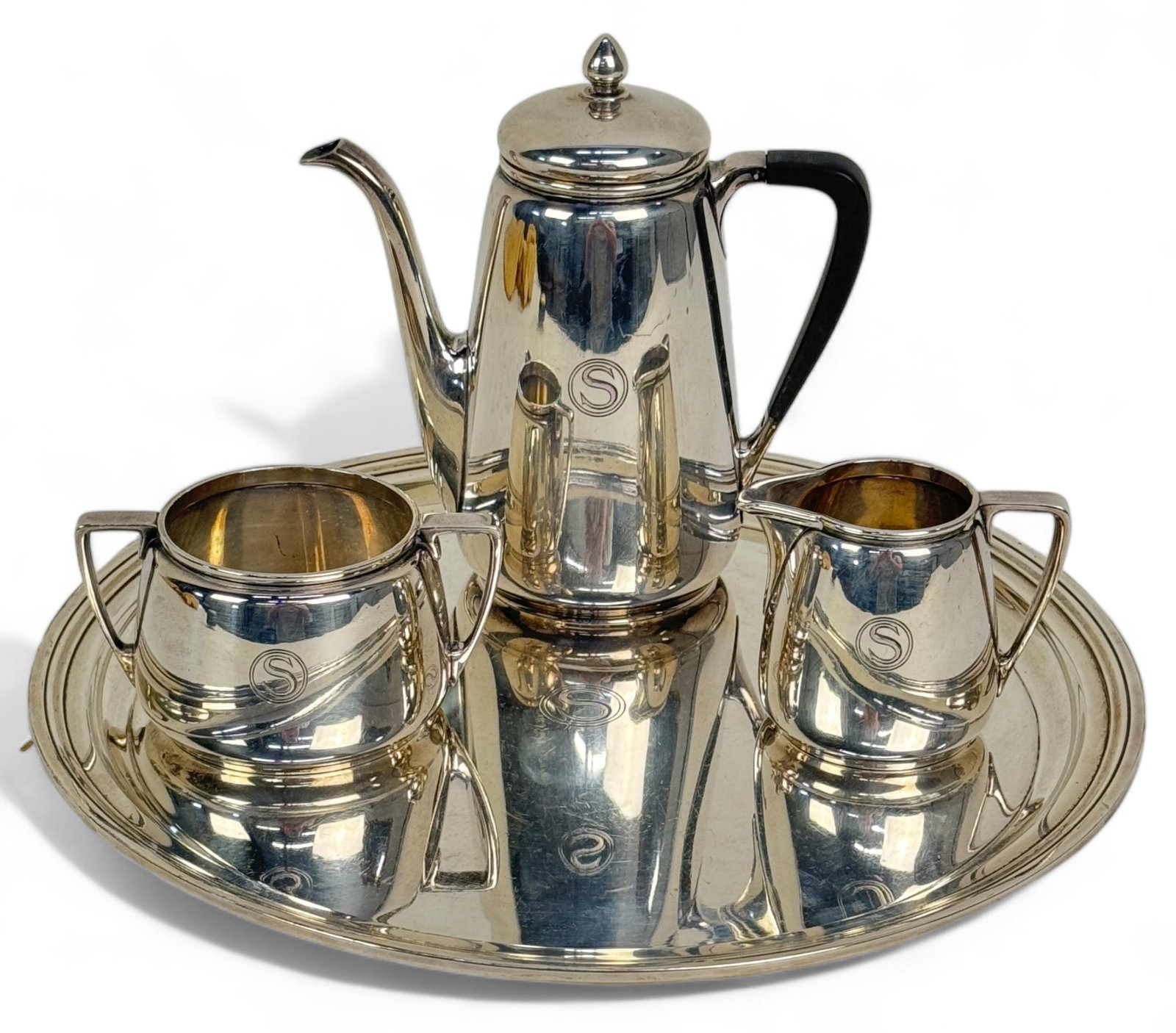 (4 pc) Tiffany & Co Sterling Tea Set (1 of 6)