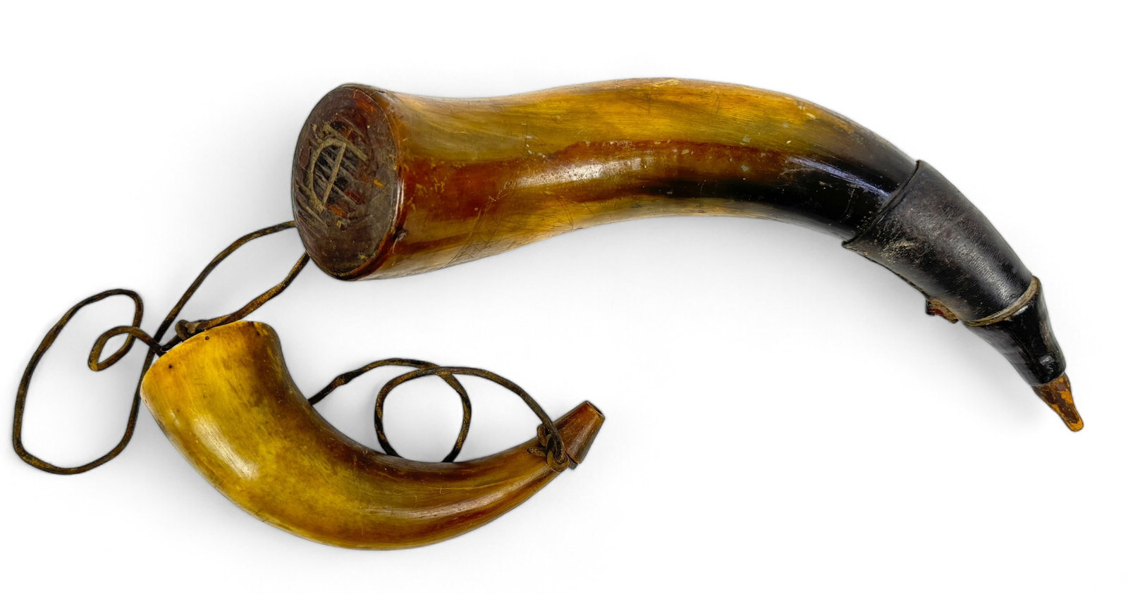 (2) Early American Powder Horns (1 of 5)