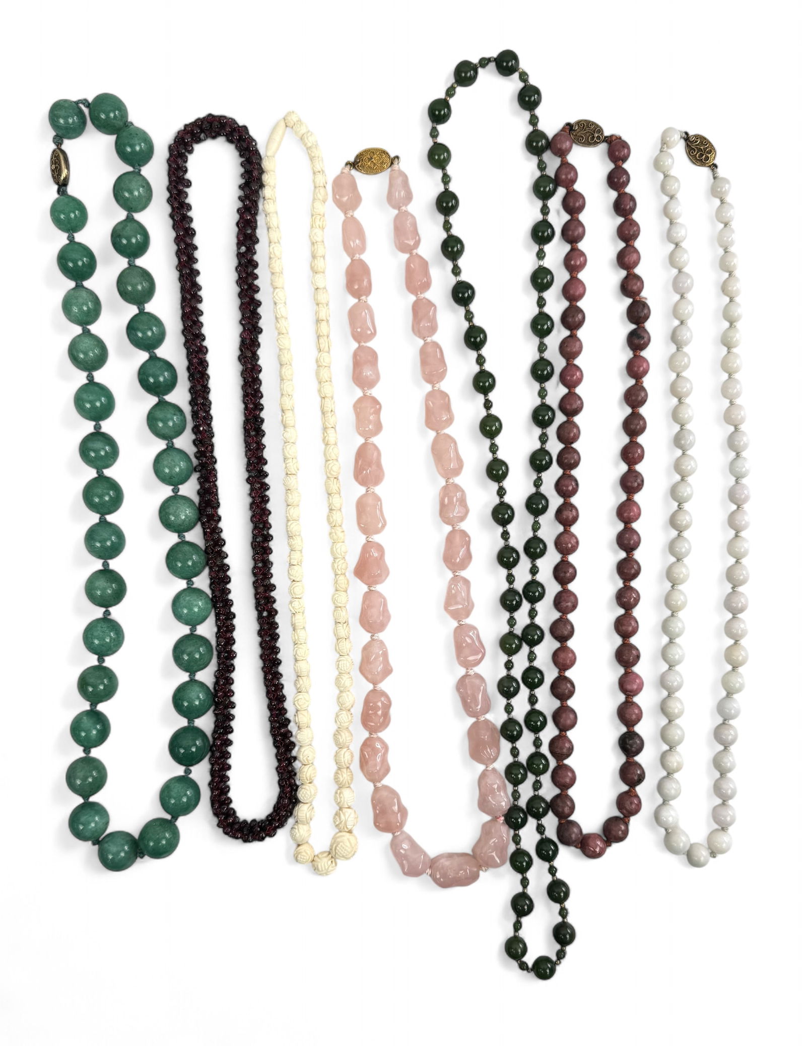 (7) Assorted Chinese Stone Necklaces (1 of 4)