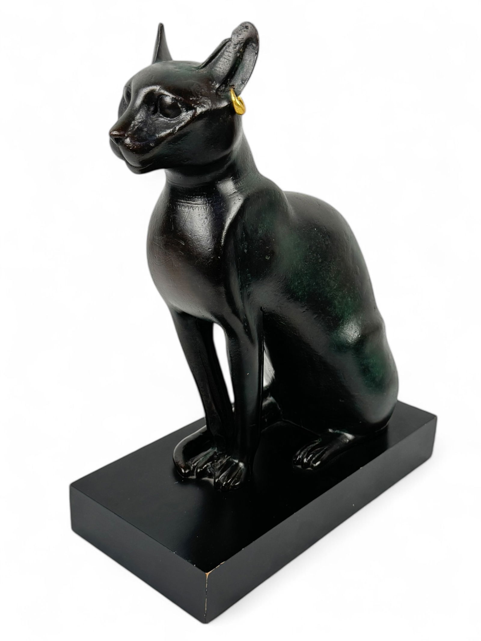 Vintage MET Black Sphinx Egyptian Cat Statue (1 of 4)