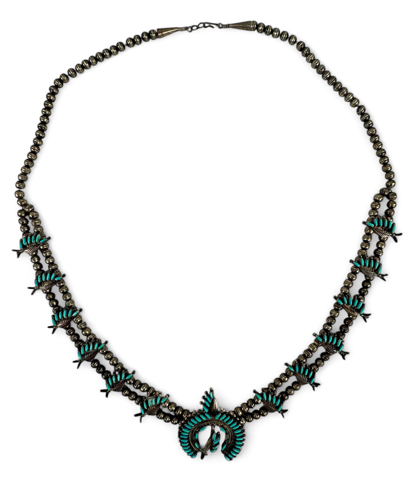 Silver & Turquoise Zuni Needlepoint Squash Blossom (1 of 4)