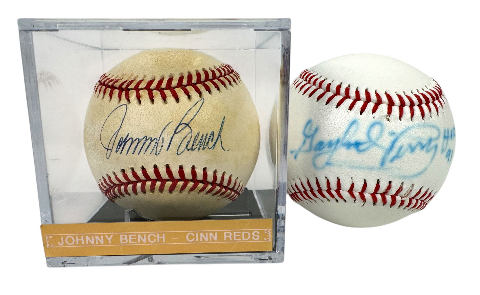 Johnny Bench & Gaylord Perry Autographed Baseballs (1 of 4)