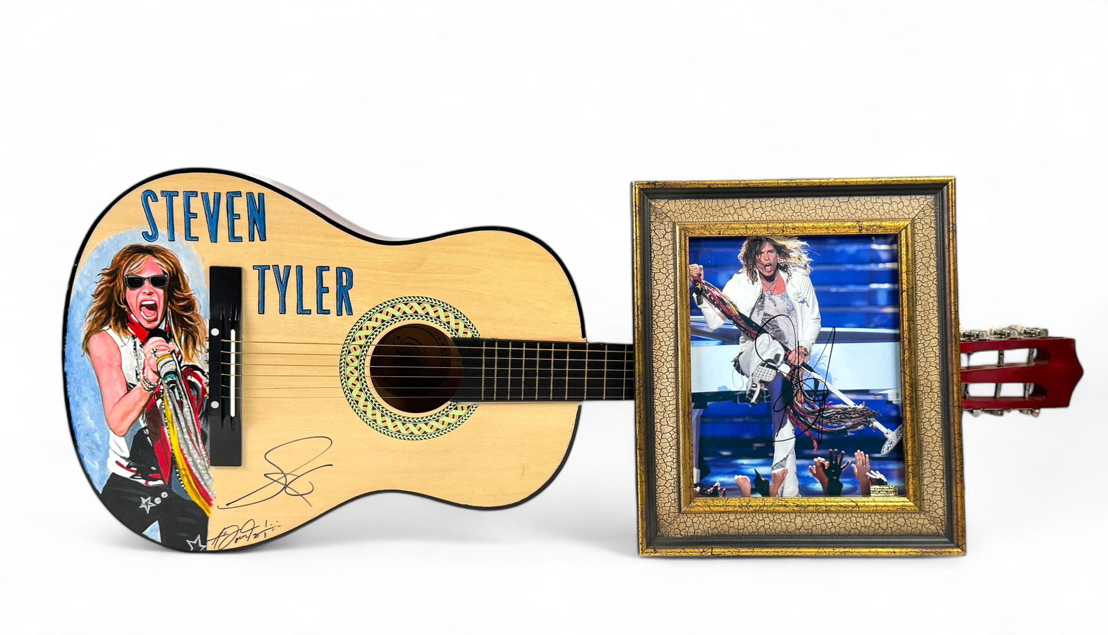 Steven Tyler Autographed Guitar & Photo (1 of 6)