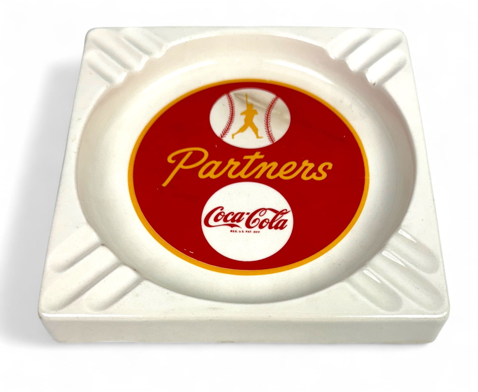 Vintage Coca Cola Baseball Ashtray (1 of 4)