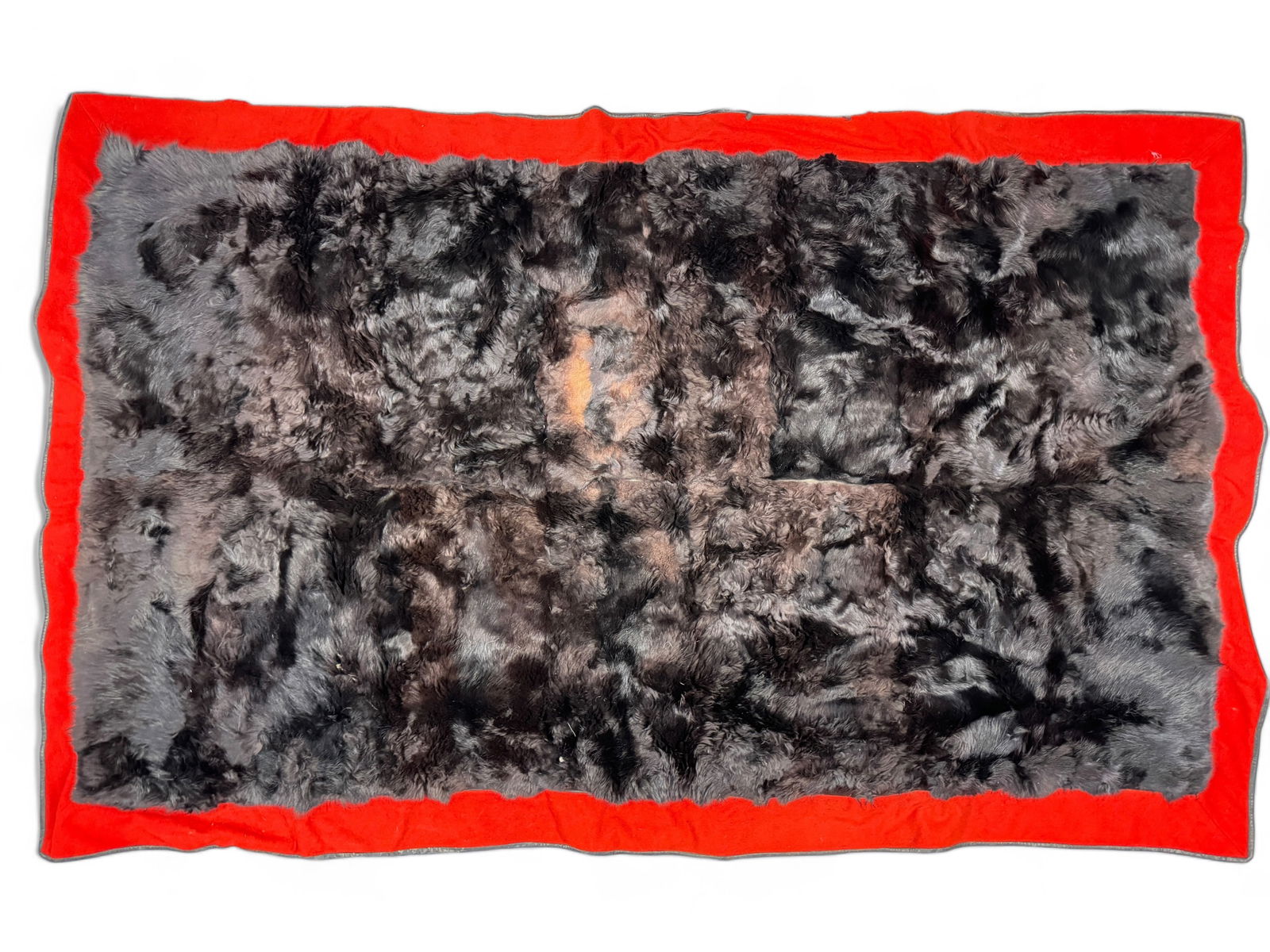 Vintage Black Bear Fur Rug W/ Felt Backing (1 of 5)