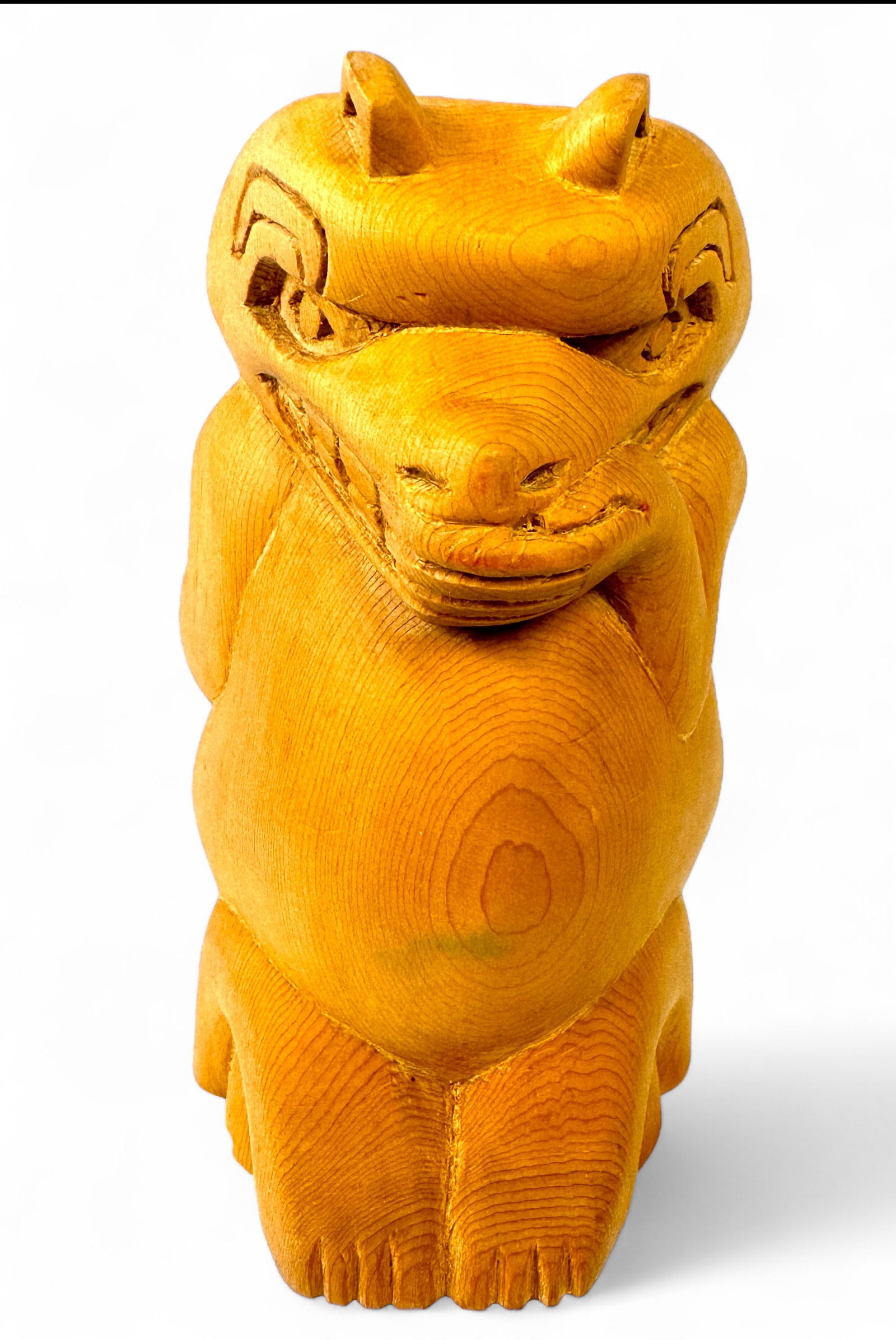 Ron George Smiling Bear Totem Wood Carving (1 of 6)