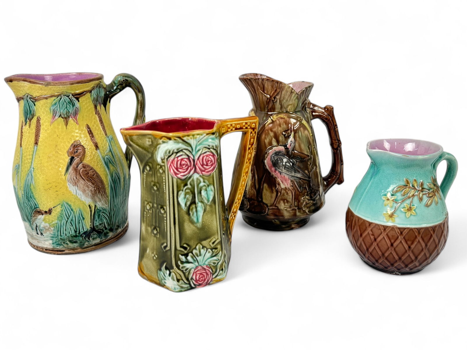 (4) Majolica Pitchers (1 of 6)