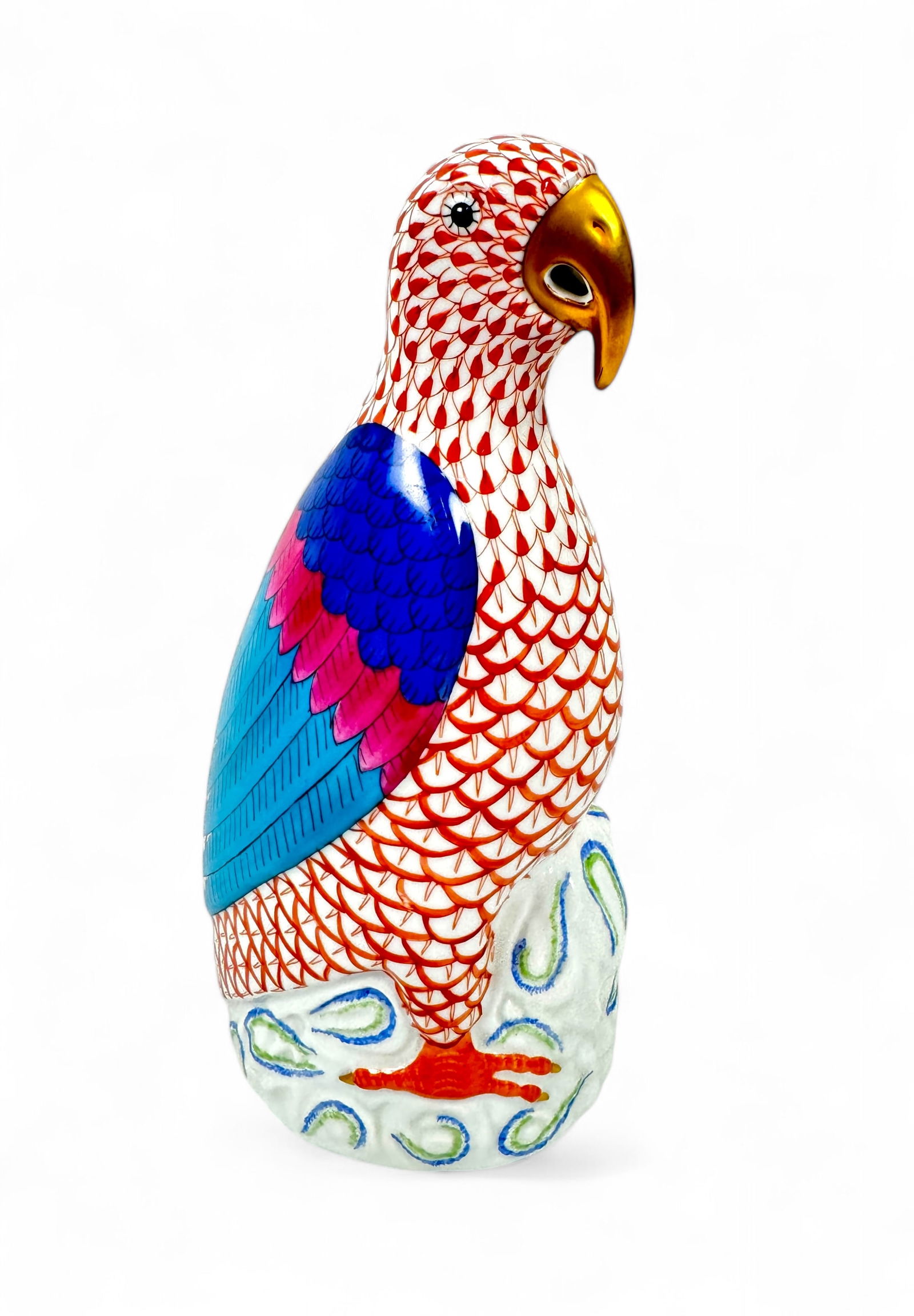 Herend Rust Orange Parrot Porcelain Figurine (1 of 4)