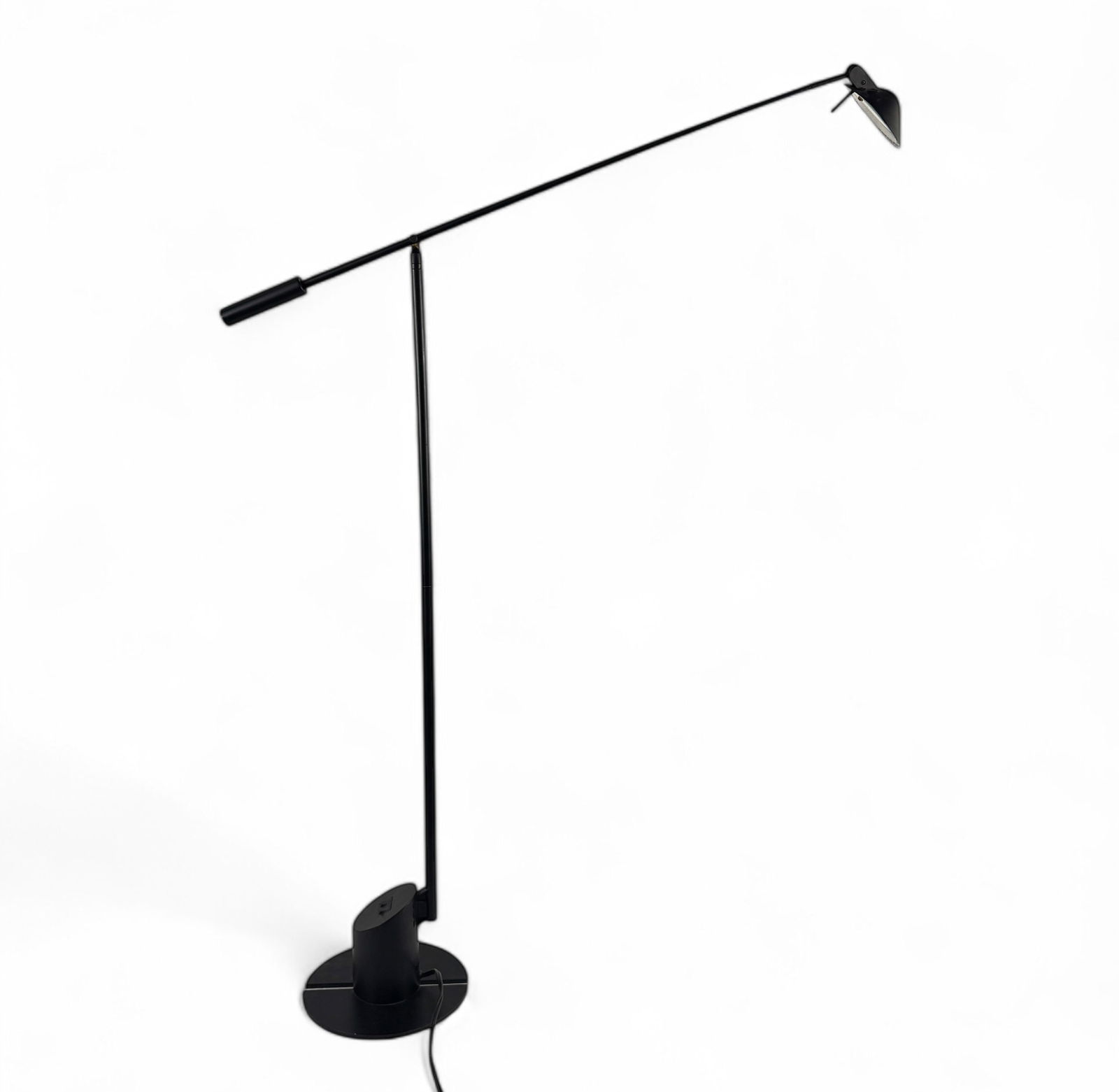 Robert Sonneman Mid Century Floor Lamp: Anthracite Artemide Size: 58"; base 9" Condition: light is in working condition, some minor scratches