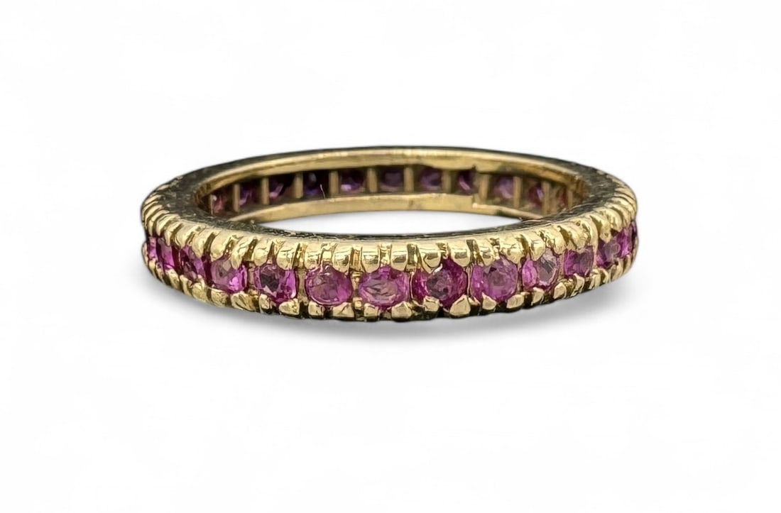 14K Yellow Gold Ruby Eternity Band Ring (1 of 3)
