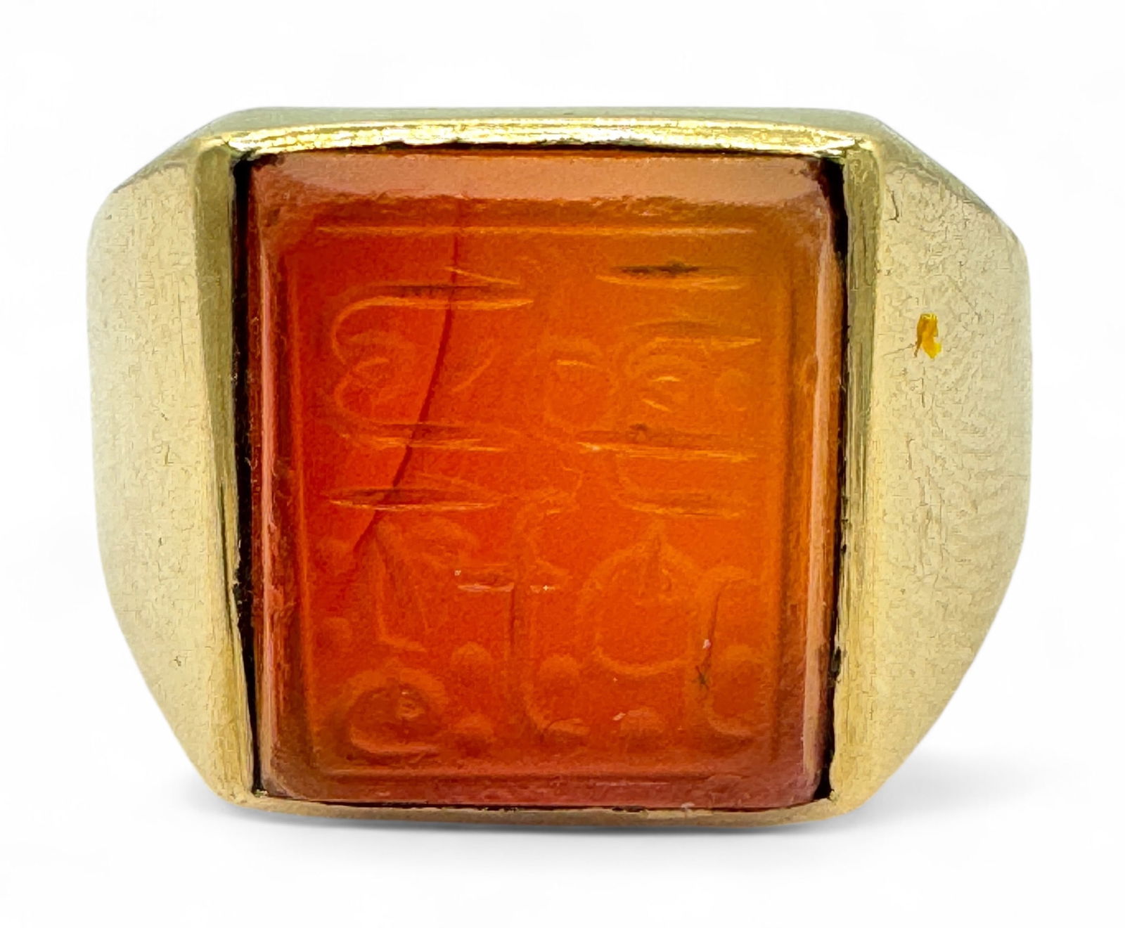 16K Yellow Gold & Carnelian Men's Ring (1 of 5)
