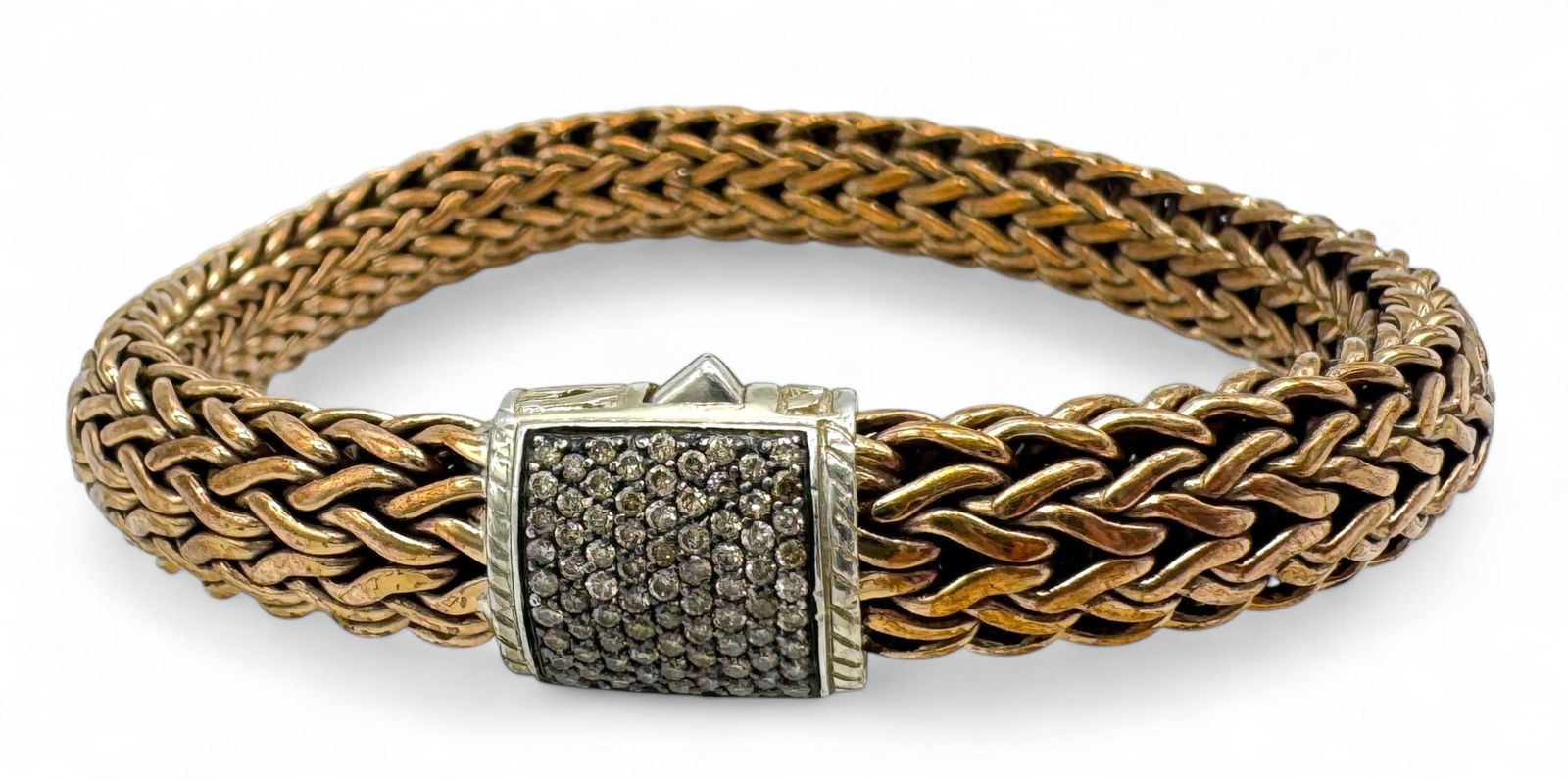 John Hardy Men's Icon Bronze & Diamond Wheat Chain (1 of 3)