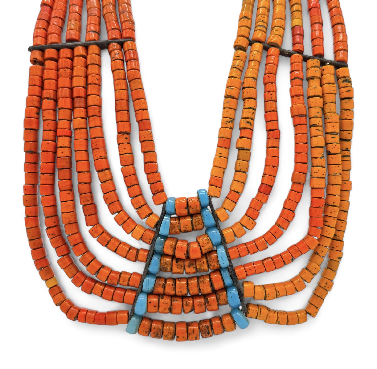 Six Strand Red Coral Beaded Necklace (1 of 3)