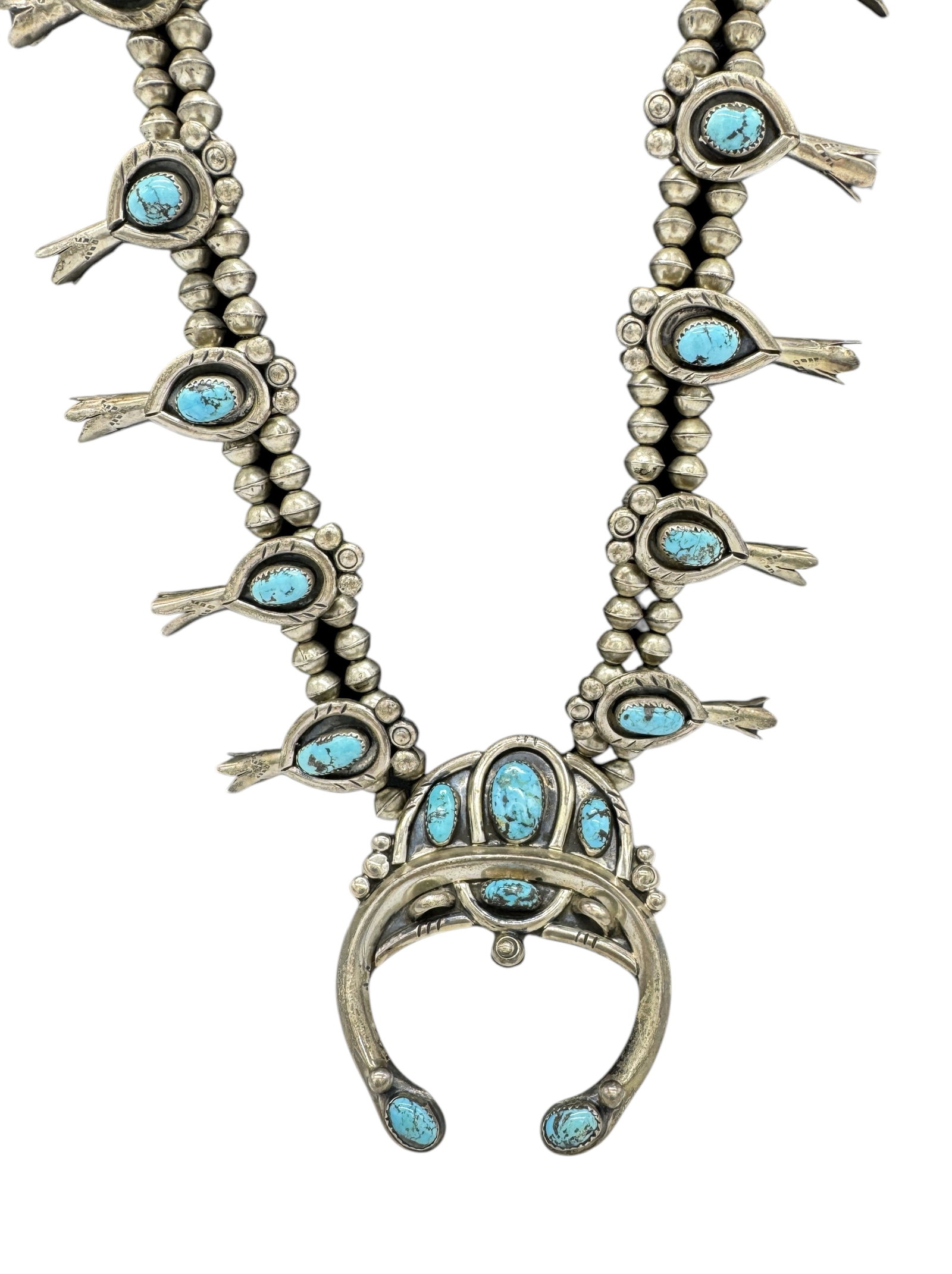 Alfred Long Navajo Squash Blossom Necklace (1 of 3)