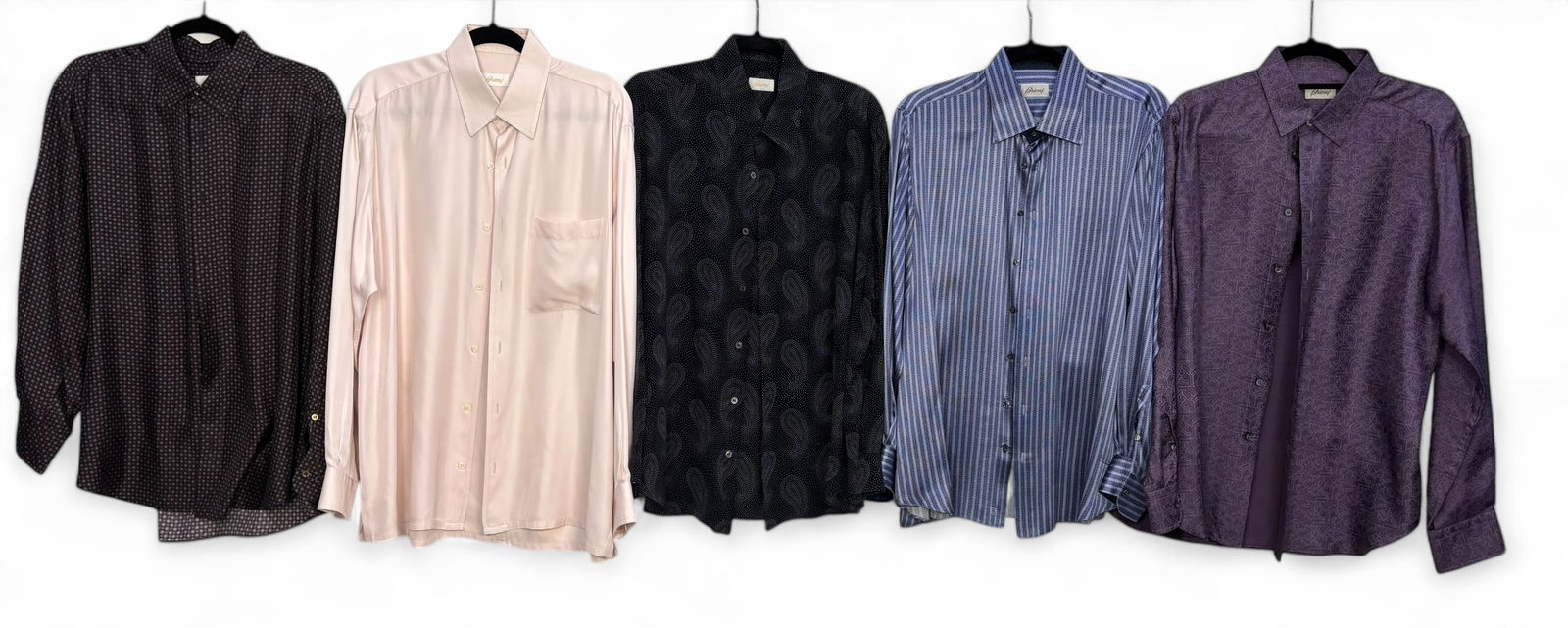 (5) Brioni 100% Silk Men's Dress Shirts: Size: Large Condition: Very good