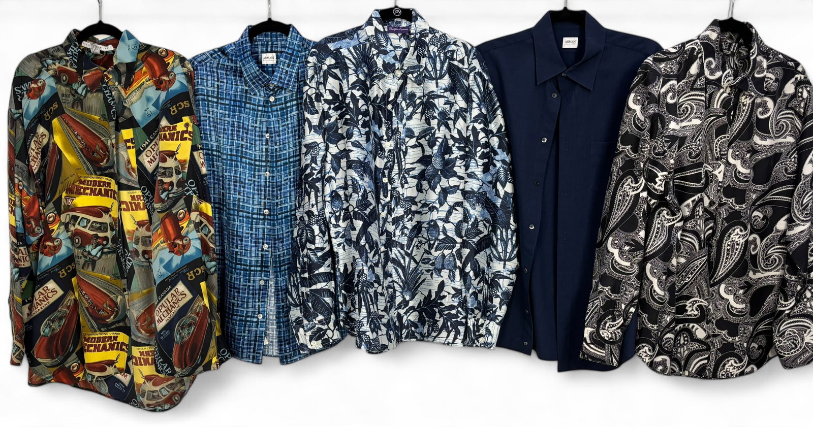 (5) Designer Men's Silk Dress Shirts (1 of 4)