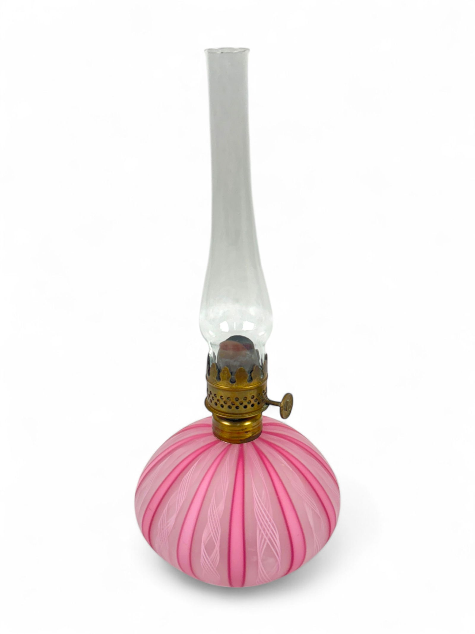 Pink Murano Glass Art Small Oil Lamp (1 of 4)