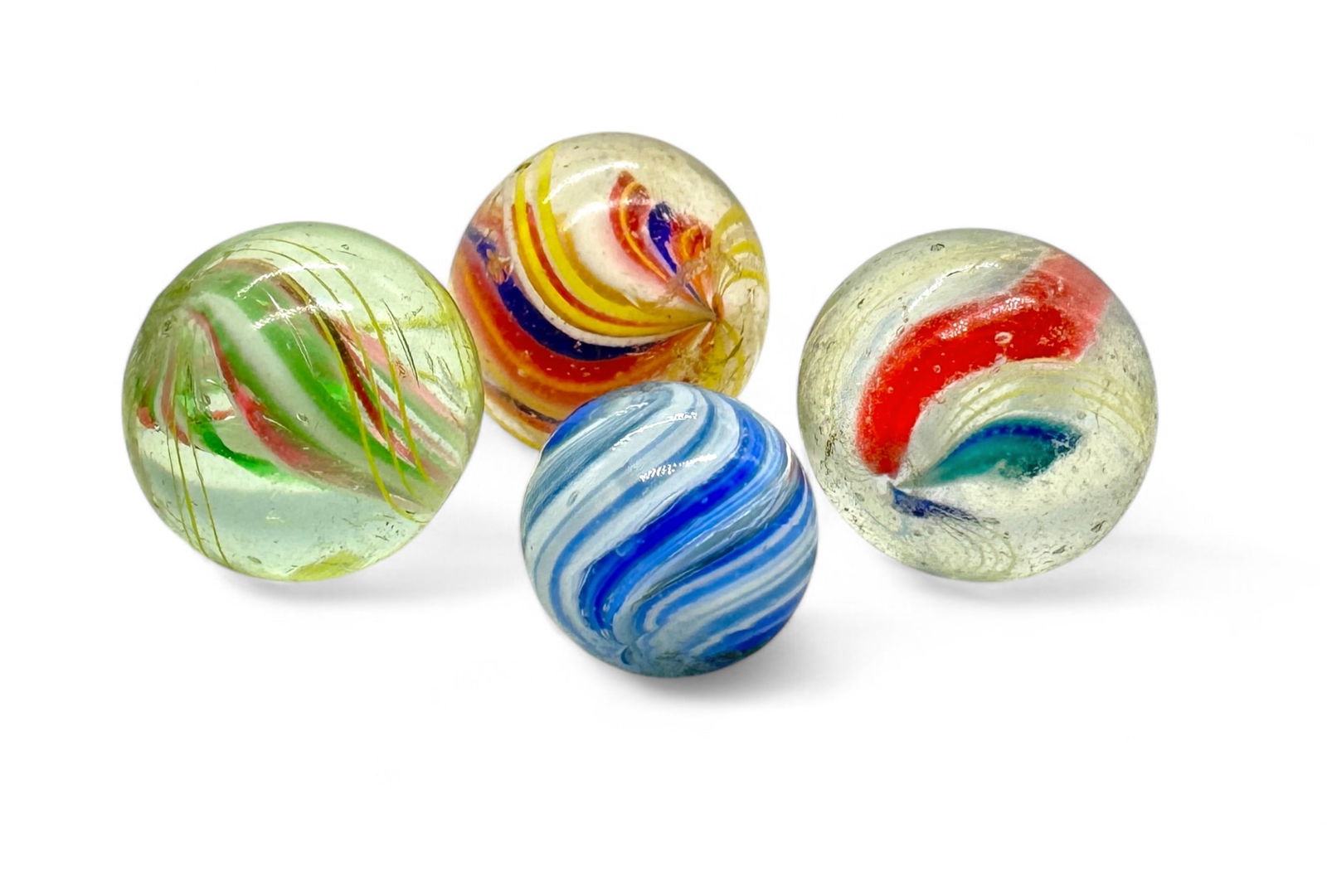 (4) Vintage Divided Core Swirl Marbles (1 of 2)