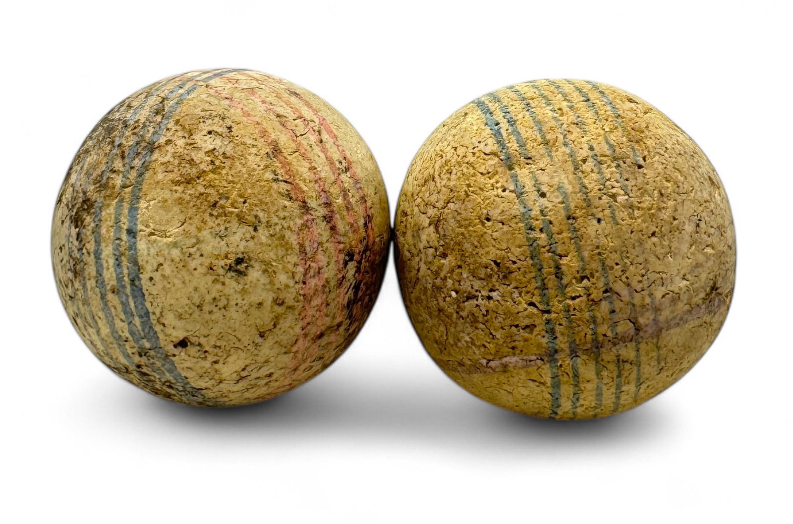 (2) Vintage Large German Ceramic Un-Glazed Marbles (1 of 2)