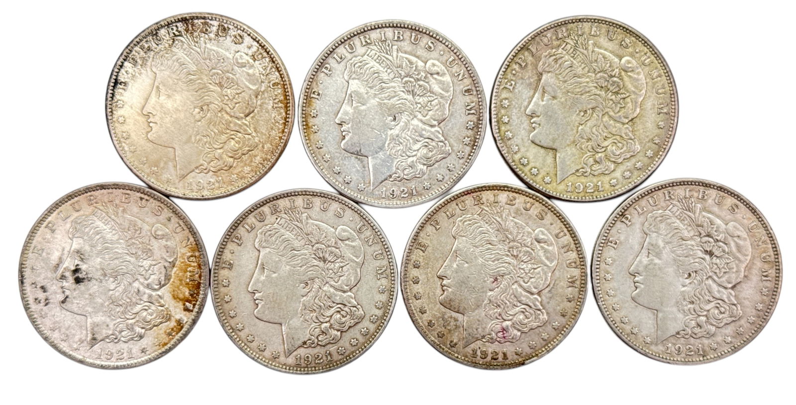 (7) 1921 Morgan Silver Dollars (1 of 2)