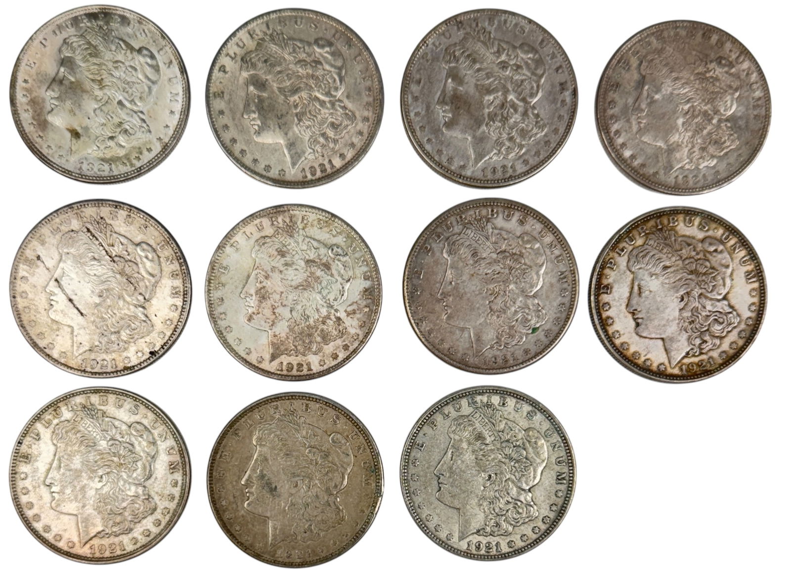 (11) 1921 Morgan Silver Dollars (1 of 6)