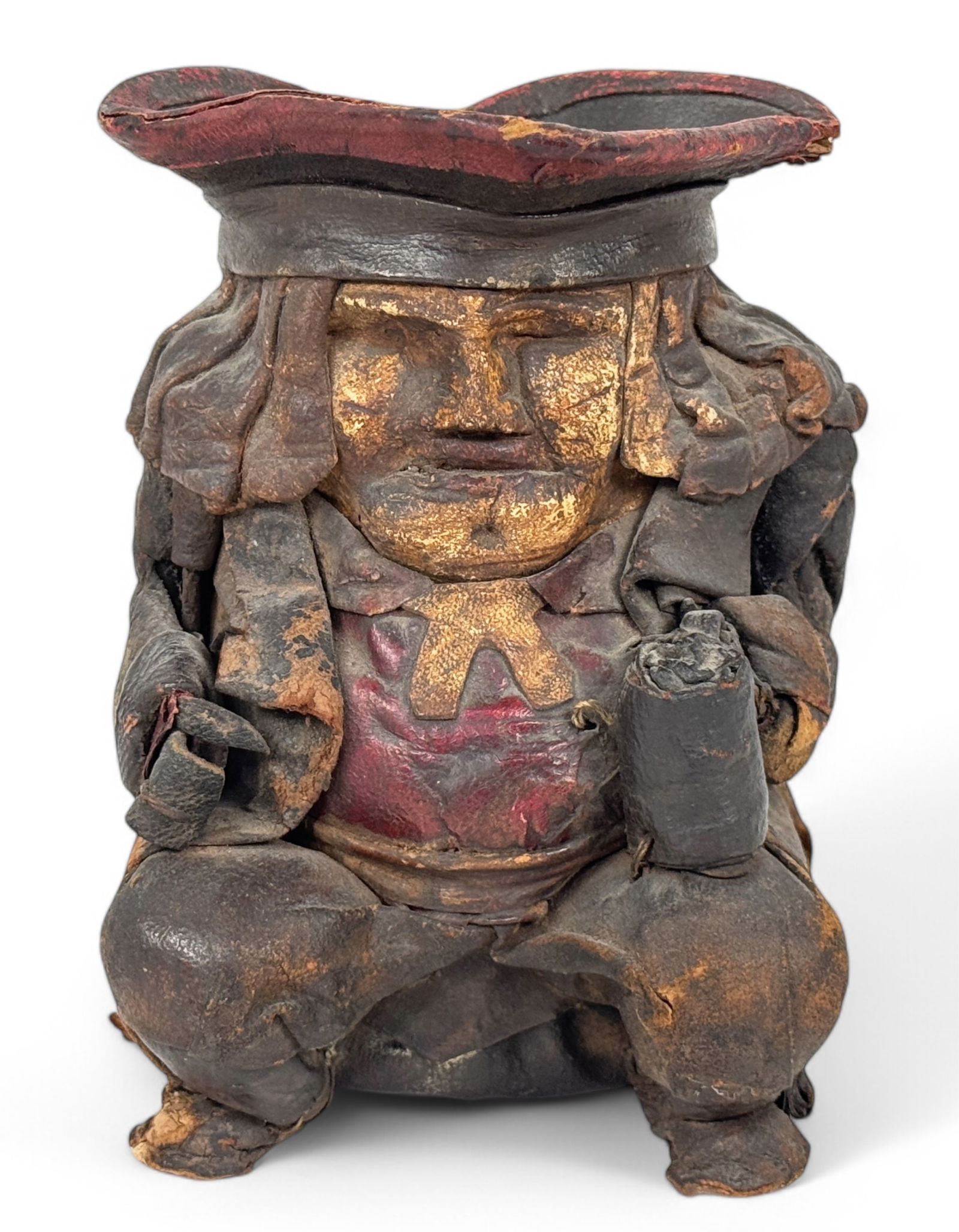 18th C. Toby Jug Figural Leather Pitcher Jug (1 of 7)