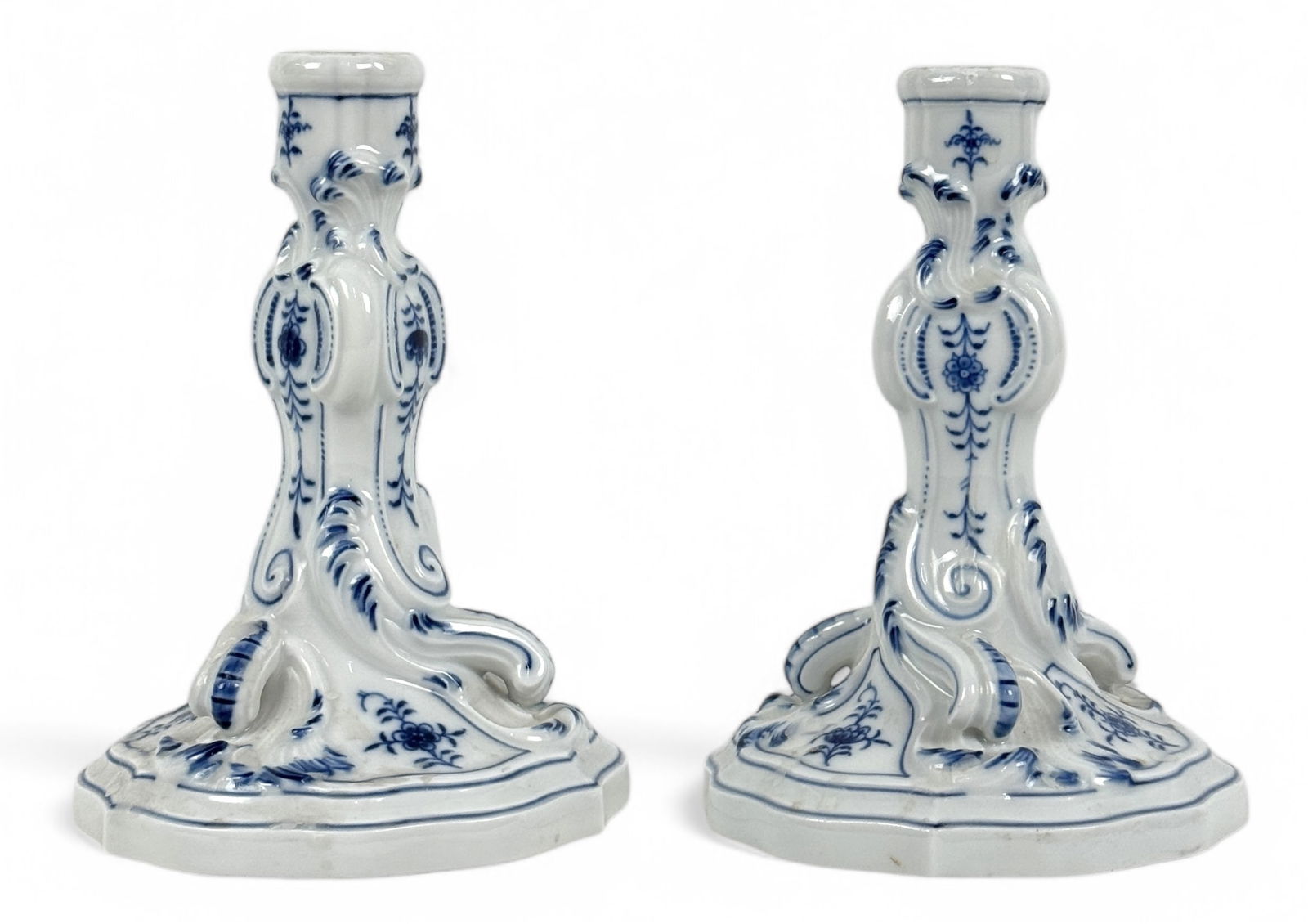 Pair of Meissen “Blue Onion" Candlesticks (1 of 8)