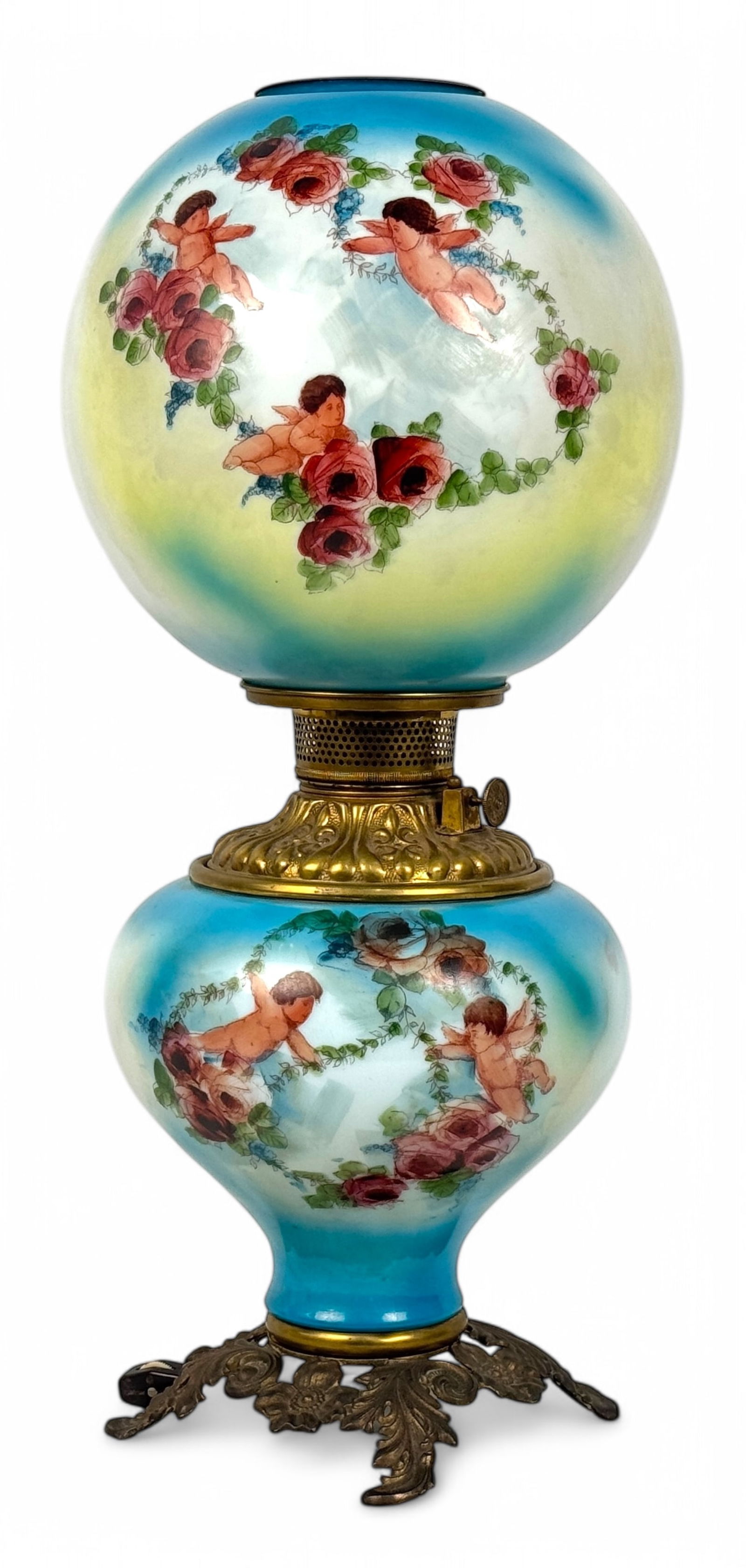 GWTW Hand Painted Rose Parlor Lamp (1 of 7)