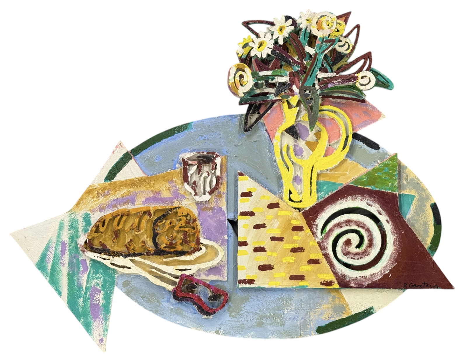 David Gerstein Flowers 3-D Acrylic On Board: Signed on the lower right sideSize: 35 1/2" long x 41" wideCondition: very good David Gerstein (b. 1944) is an Israeli artist known for his