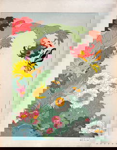 Paul Jacoulet "Cactus" Woodblock: Hand-signed in image Dimensions: 14 1/4" x 18 1/4" Condition: very good, no rips fading, unframed. Artist Bio: Paul Jacoulet (1896–1960) was a French artist