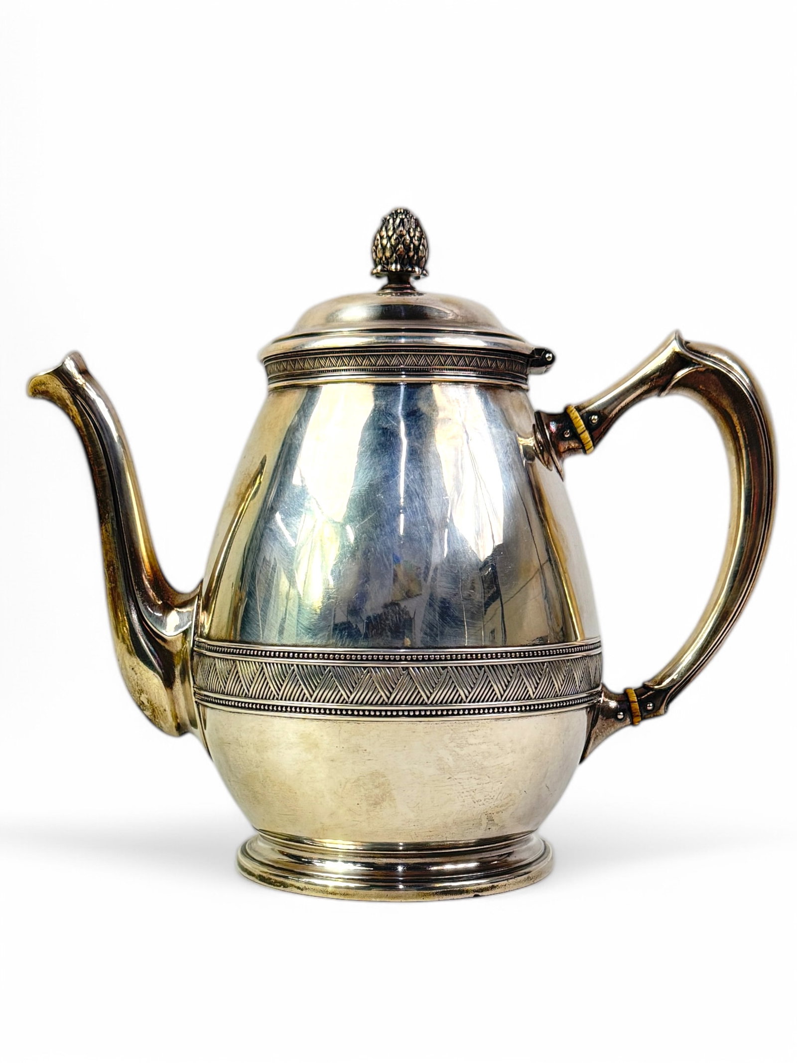 Antique Tiffany & Co (Union Square) Sterling Coffee Pot: Marked TIFFANY & CO & UNION SQUARE on bottom Size: 8 1/2" tall Weight: 29ozt Condition: minor dings, tarnish scratches, and a few dents consistent with age, no monogram