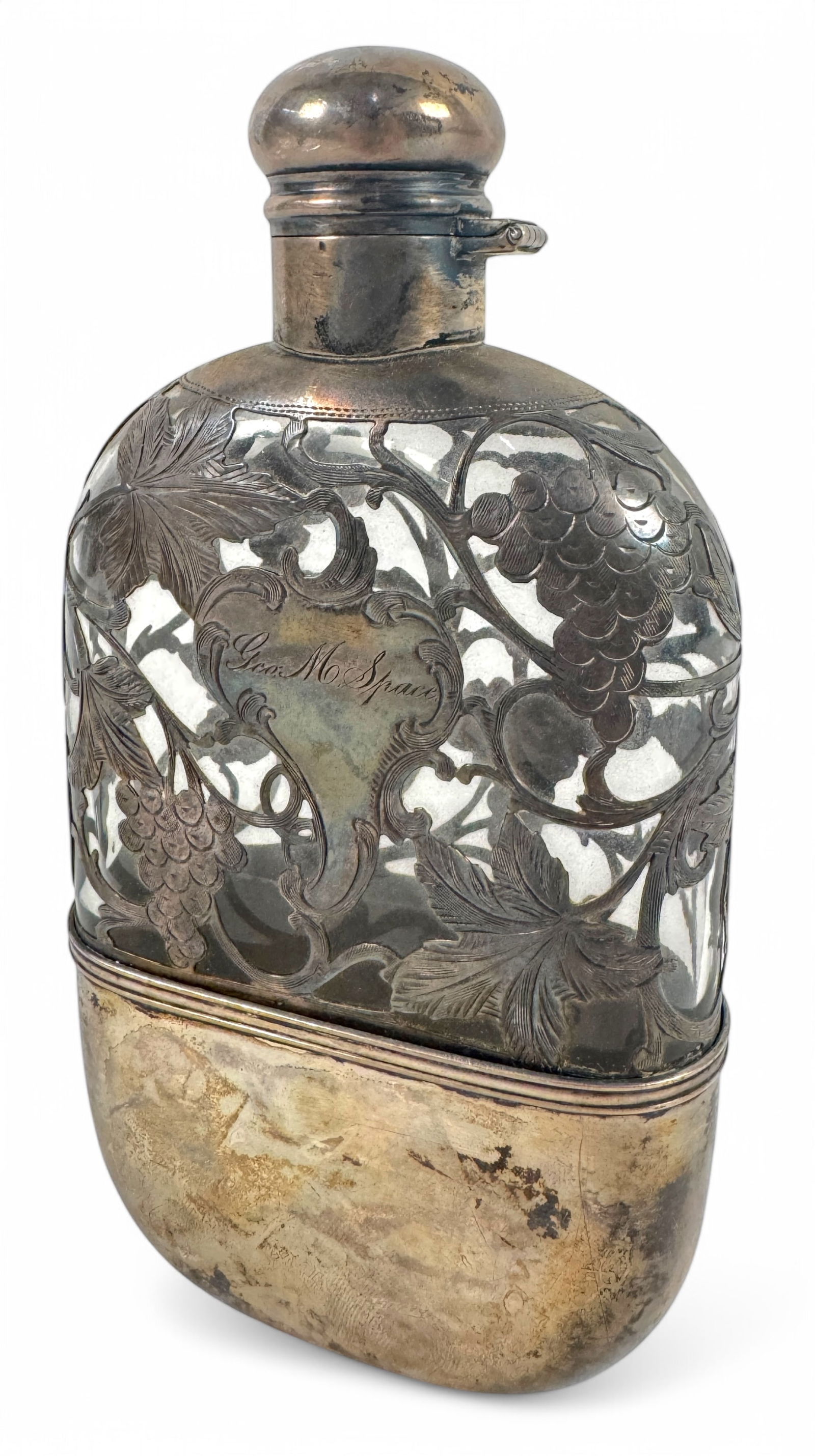 Sterling Silver Overlay Gentleman's Flask (1 of 6)