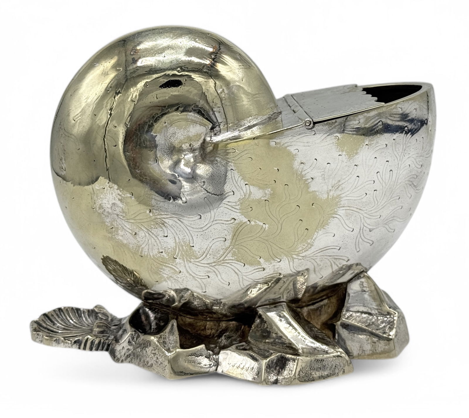 Sheffield Victorian English Silverplated Shell Spoon Warmer (1 of 6)